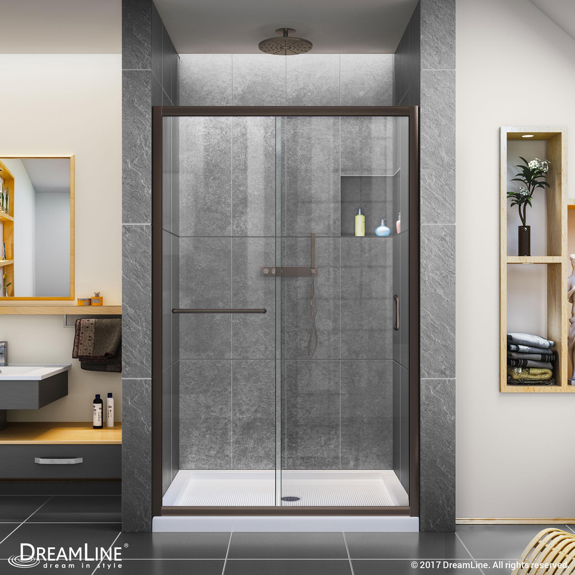Infinity-Z 48" x 74.75" Clear Sliding Shower Door