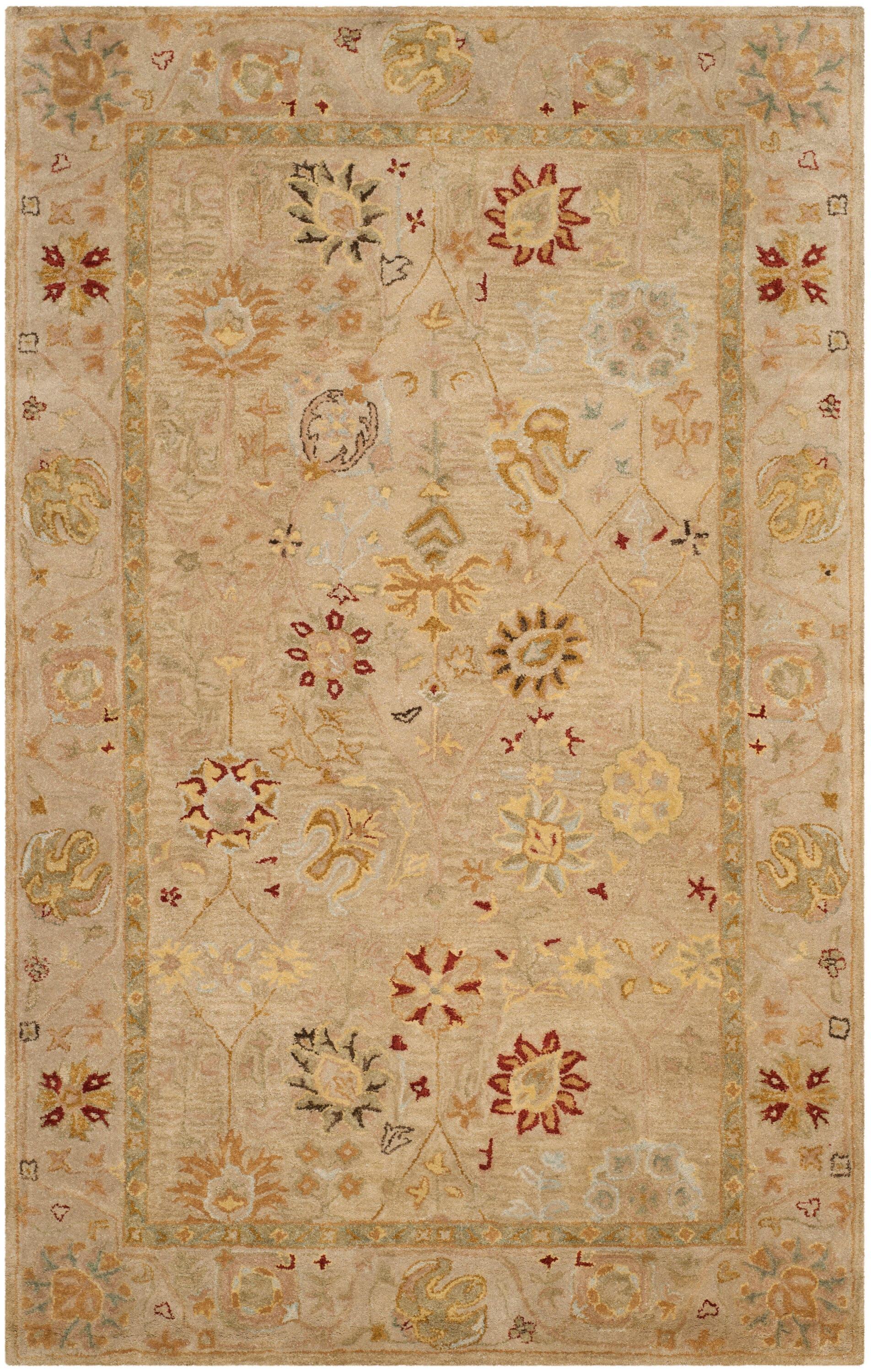 Antiquity AT859 Hand Tufted Indoor Area Rug - Taupe/Beige - 5'x8' - Safavieh