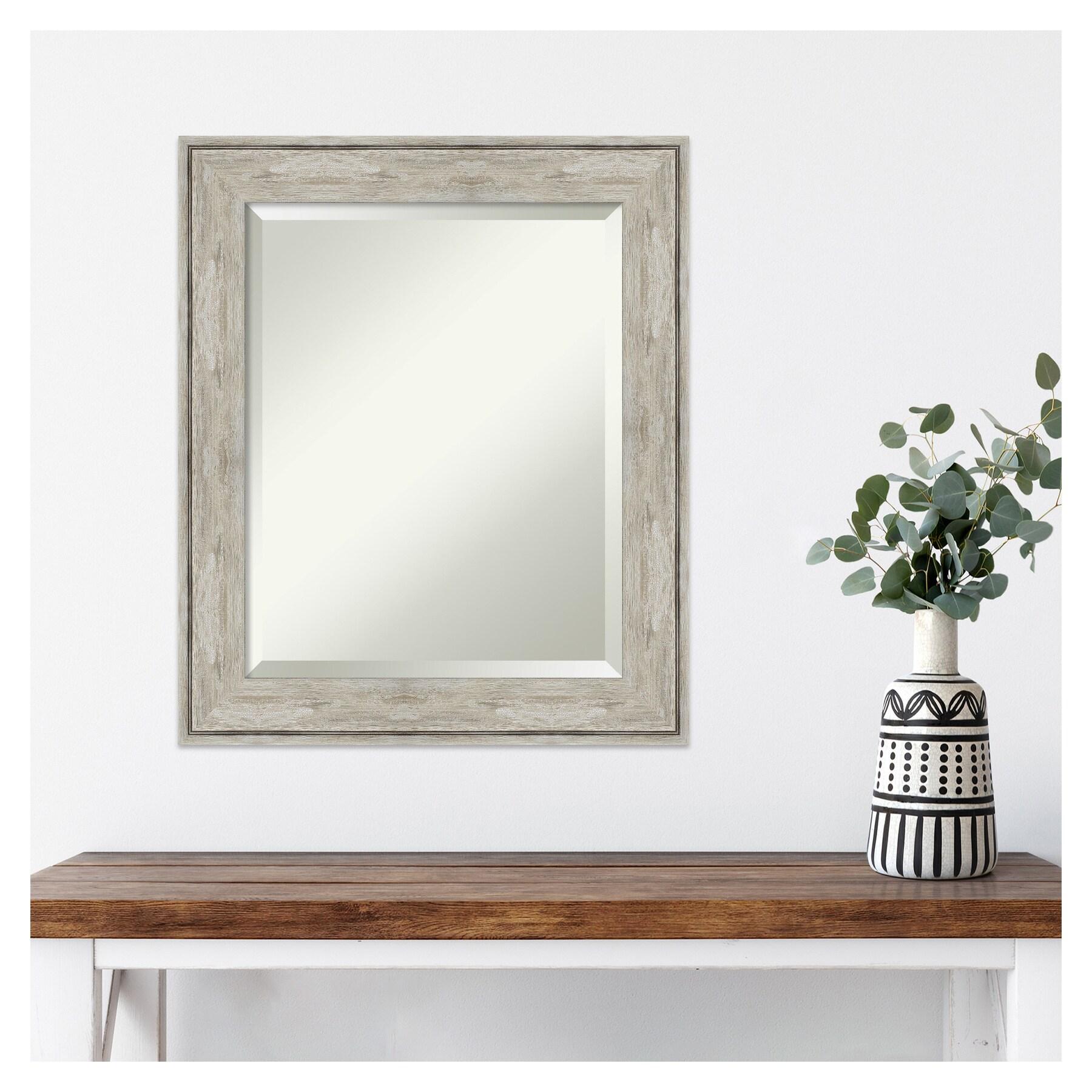 Amanti Art Crackled Metallic Framed Wall Mirror - 20.88 x 24.88 in