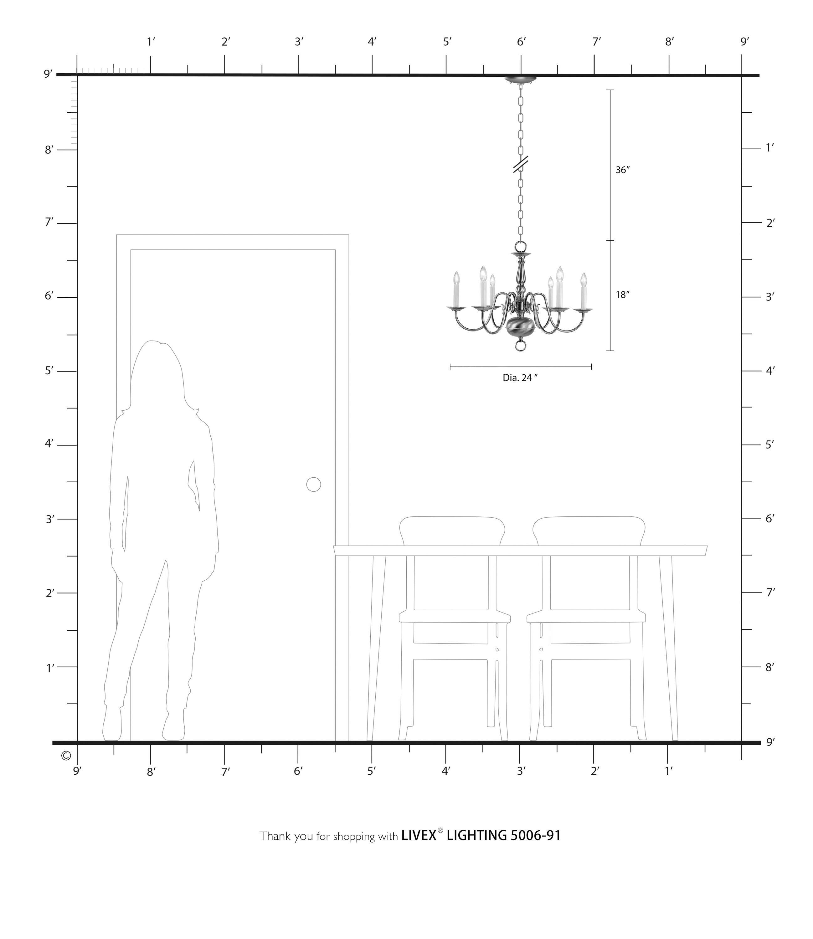 Lighting Lumens 6 - Light Classic / Traditional Chandelier