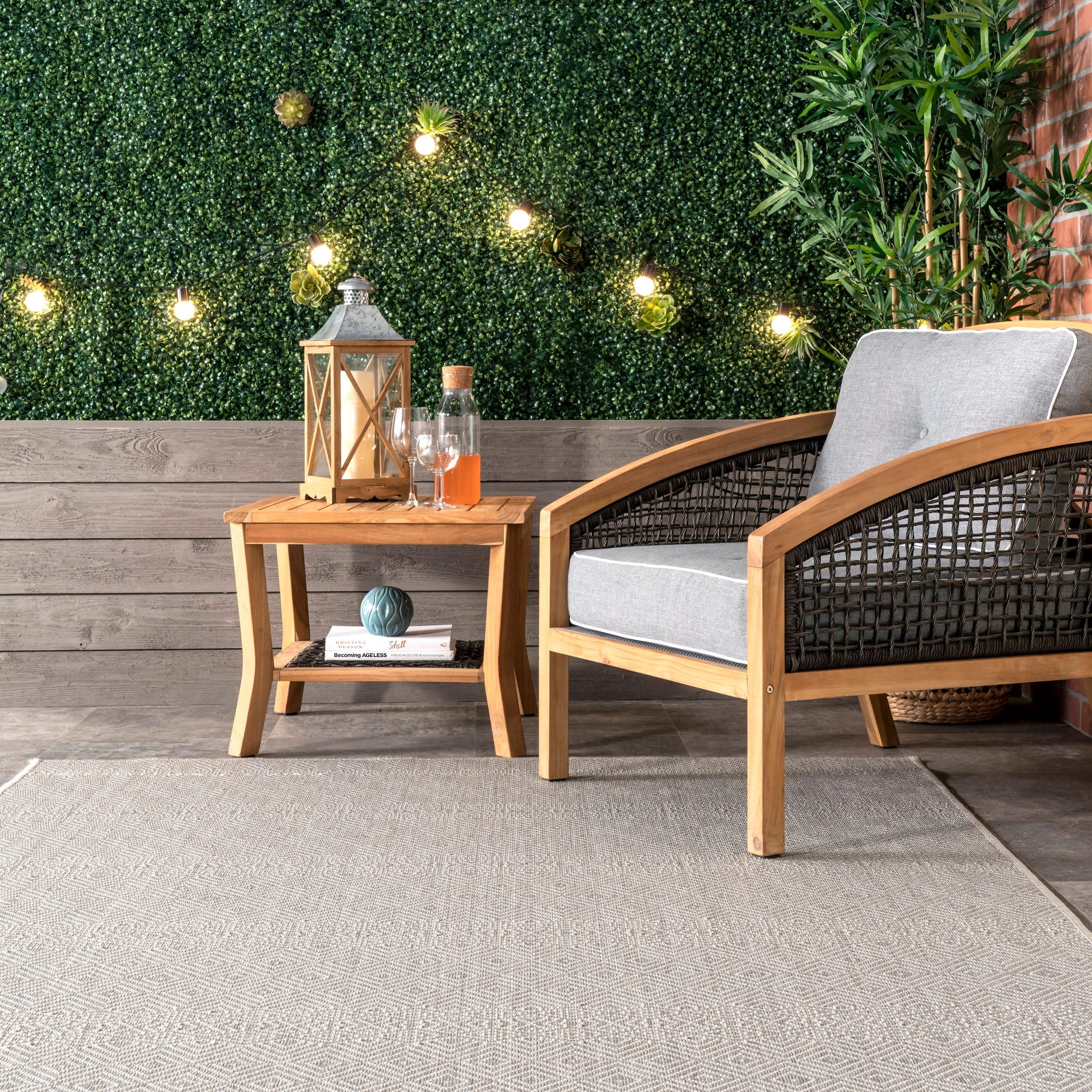 Nuloom Paloma Abstract Geometric Indoor and Outdoor Area Rug, Gray, 4'x6'