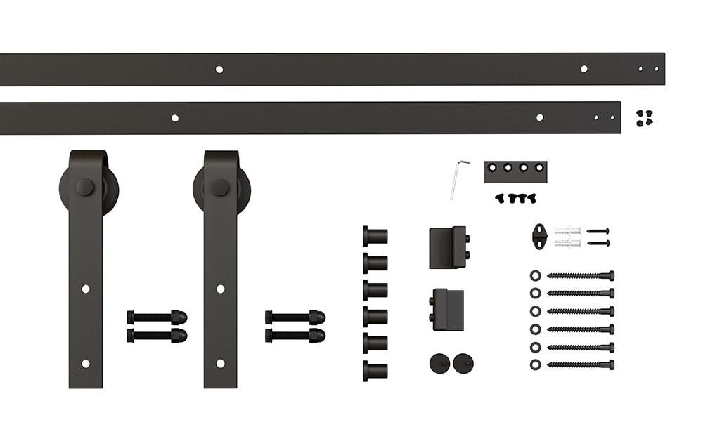 Calhome 84'' Solid Wood Paneled Painted with Installation Hardware Kit Barn Door
