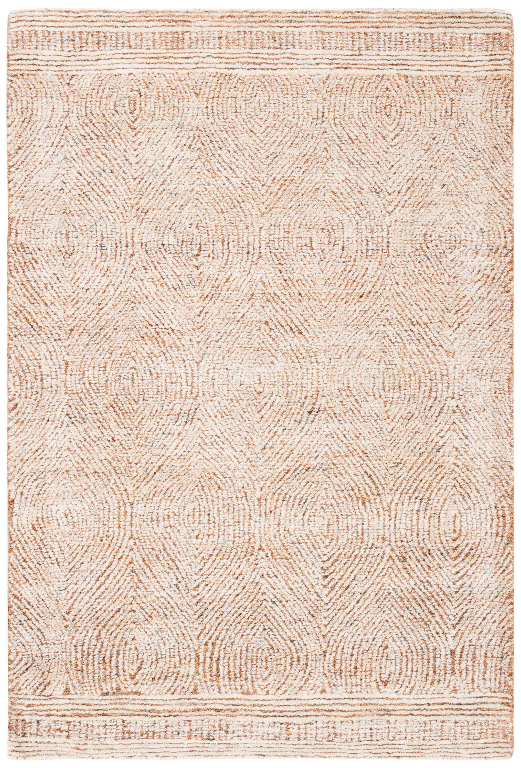 Abstract ABT340 Handmade Indoor Accent Rug - Ivory/Rust - 2'x3' - Safavieh