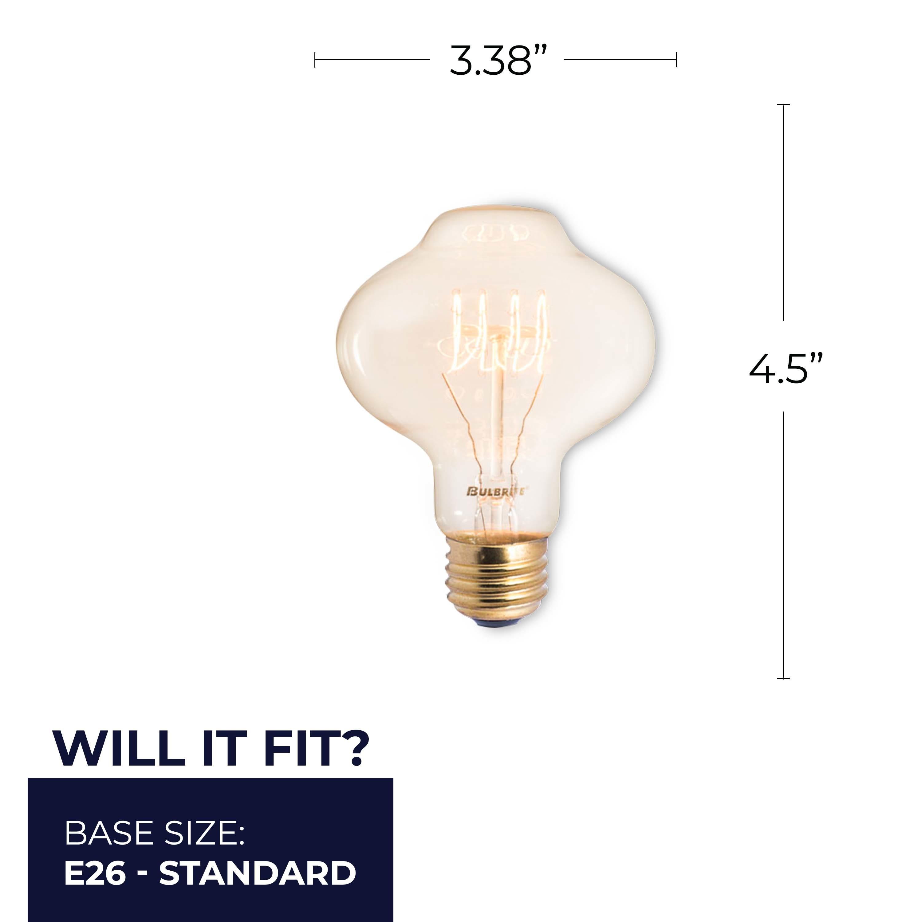 40 Watt BT27 Incandescent, Antique Dimmable Light Bulb, (2200K) E26/Medium (Standard) Base