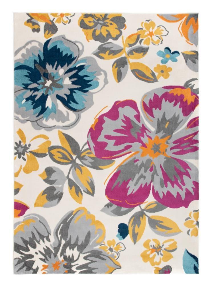 World Rug Gallery Modern Floral Design Multi 6'6" x 9' Area Rug