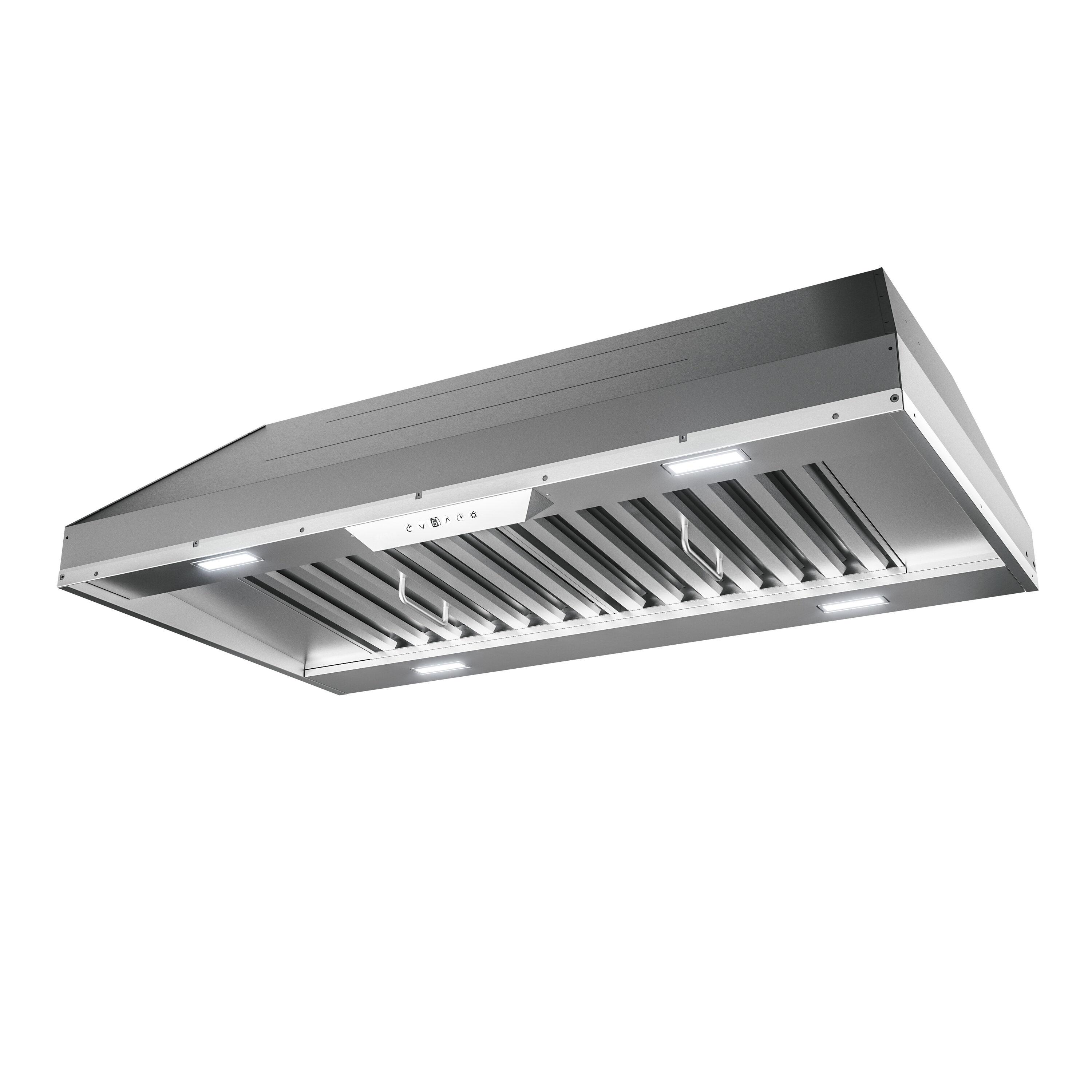 Zephyr Monsoon II 54 " 1200 CFM Insert Mount Range Hood with LED Light in Stainless Steel