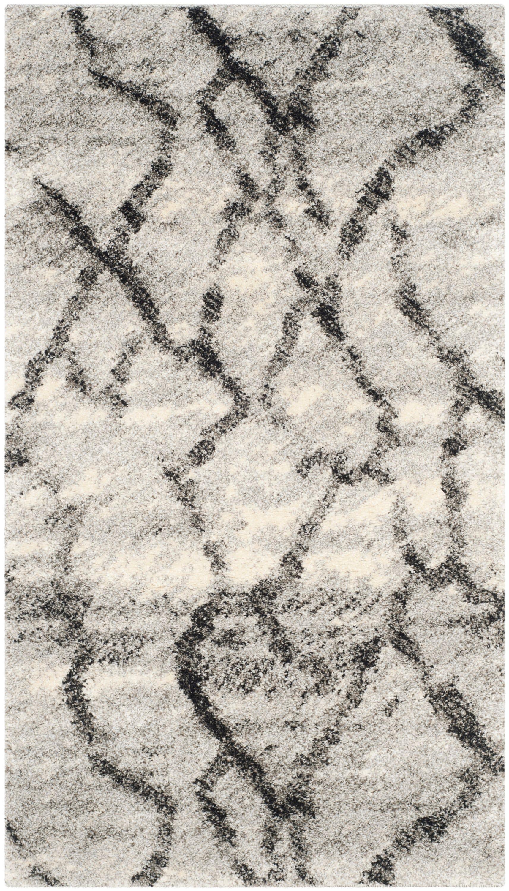Retro RET2144 Power Loomed Indoor Accent Rug - Light Grey/Black - 2'6"x4' - Safavieh.