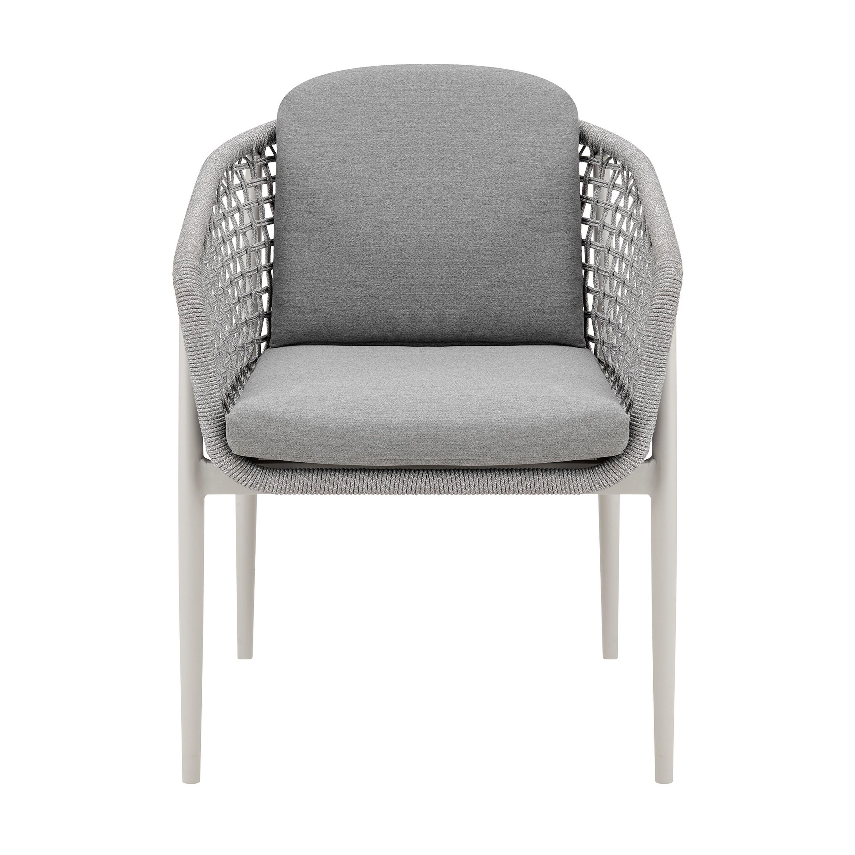 Rhodes Outdoor Patio Dining Chair in Aluminum Set of 2