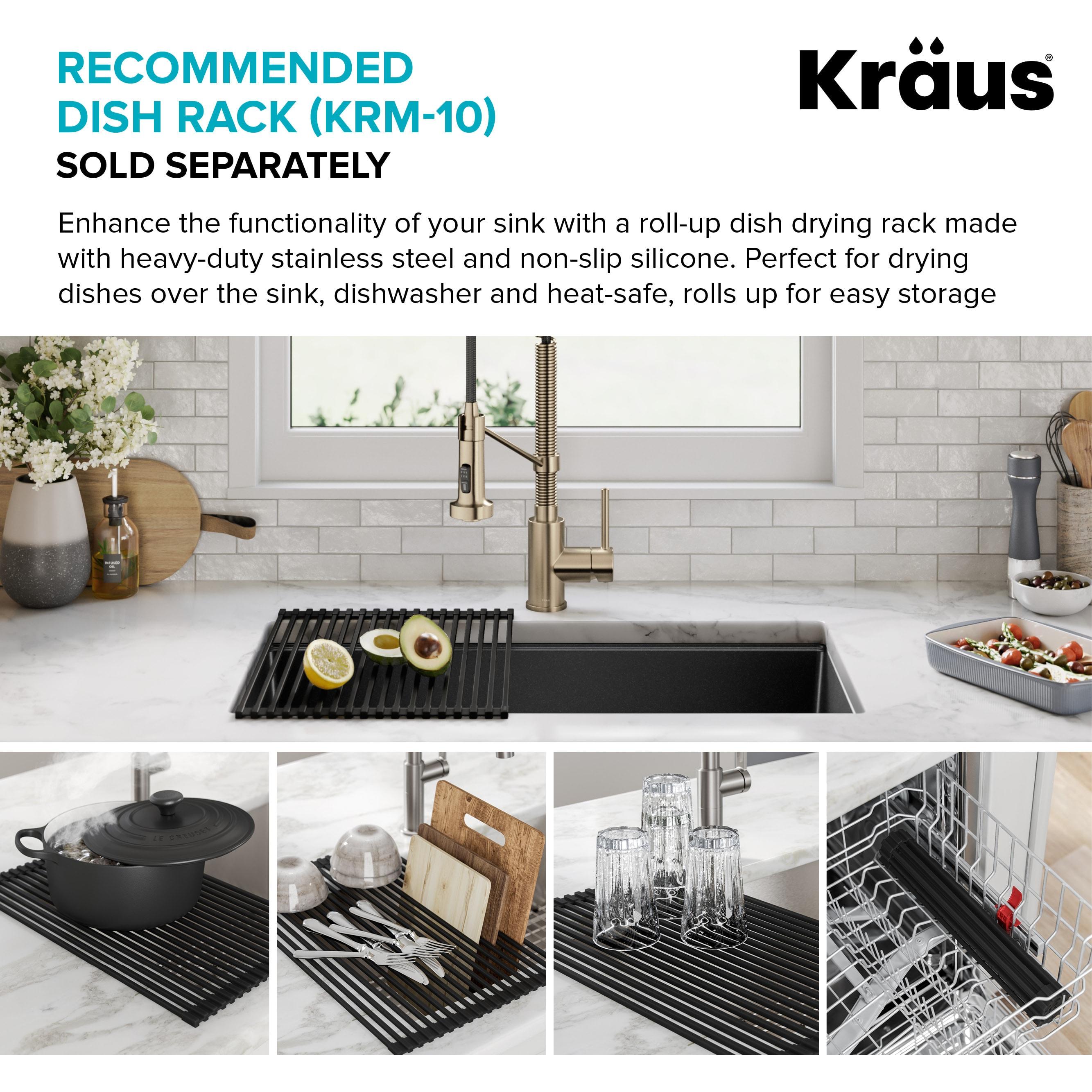 KRAUS 31 inch L Undermount Single Bowl Black Onyx Granite Kitchen Sink