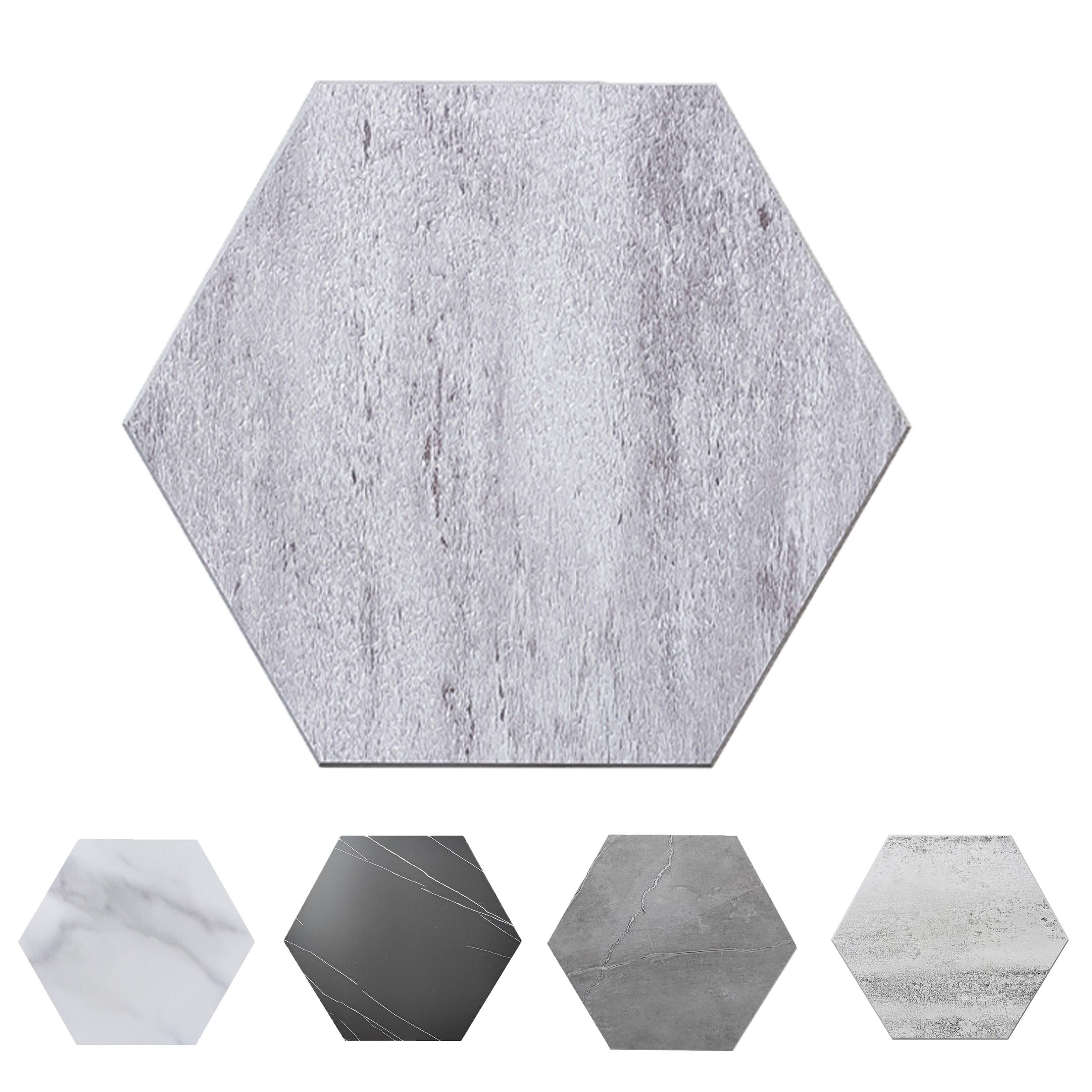 Bex 6" x 6.9" Hexagon Stone Composite Peel & Stick Wall Tile