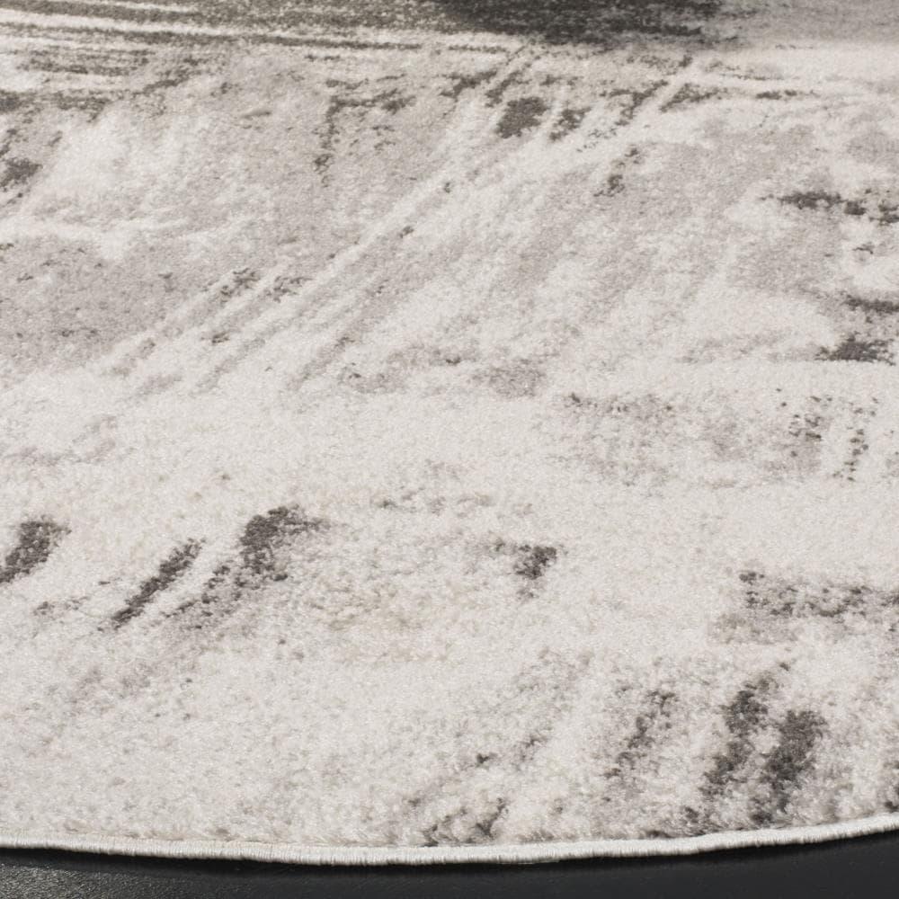 Adirondack ADR133 Machine Made Indoor Area Rug - Ivory/Grey - 7' Round - Safavieh