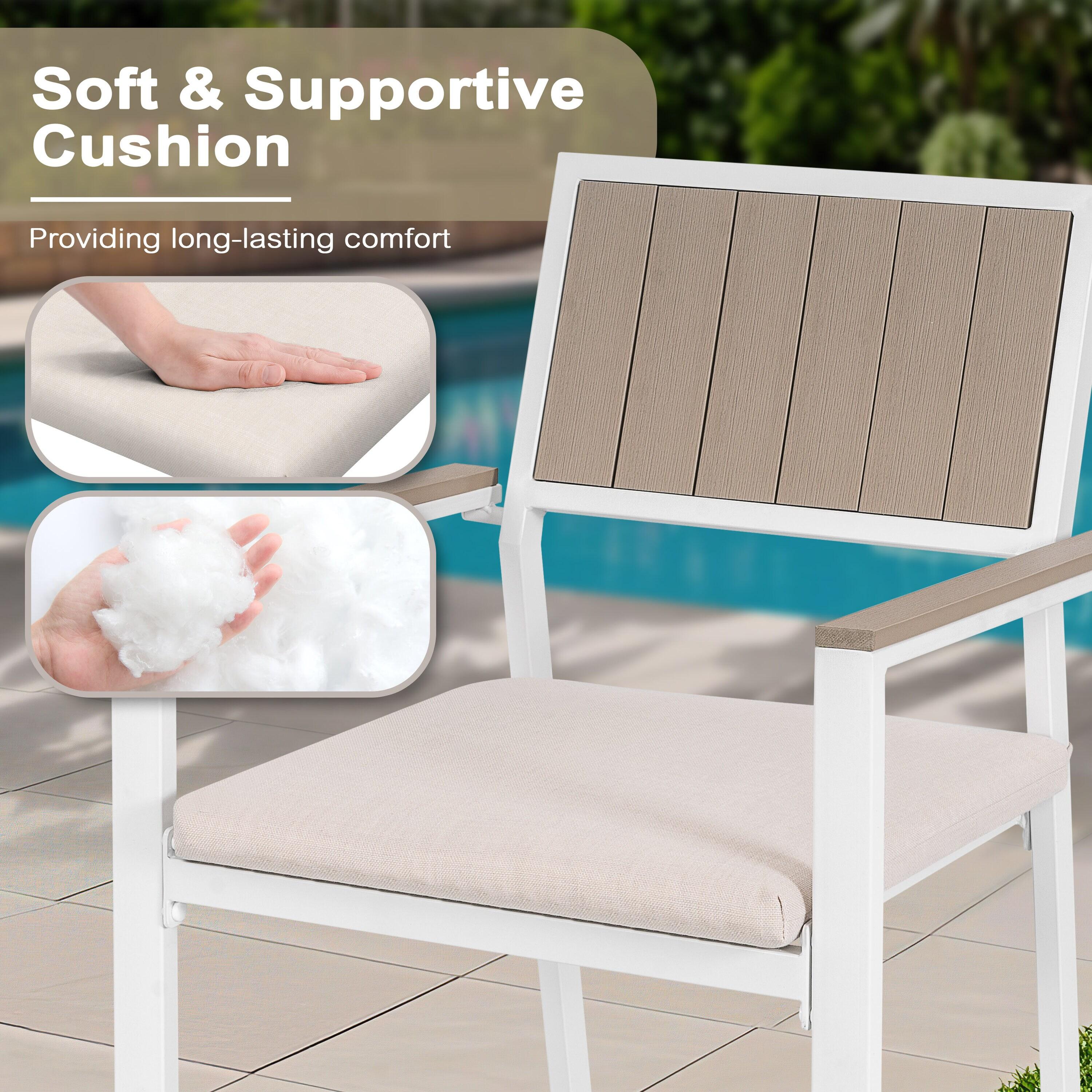 15 in. x 16 in. Outdoor Patio Chair Seat Cushion in Gray (2-Pack)