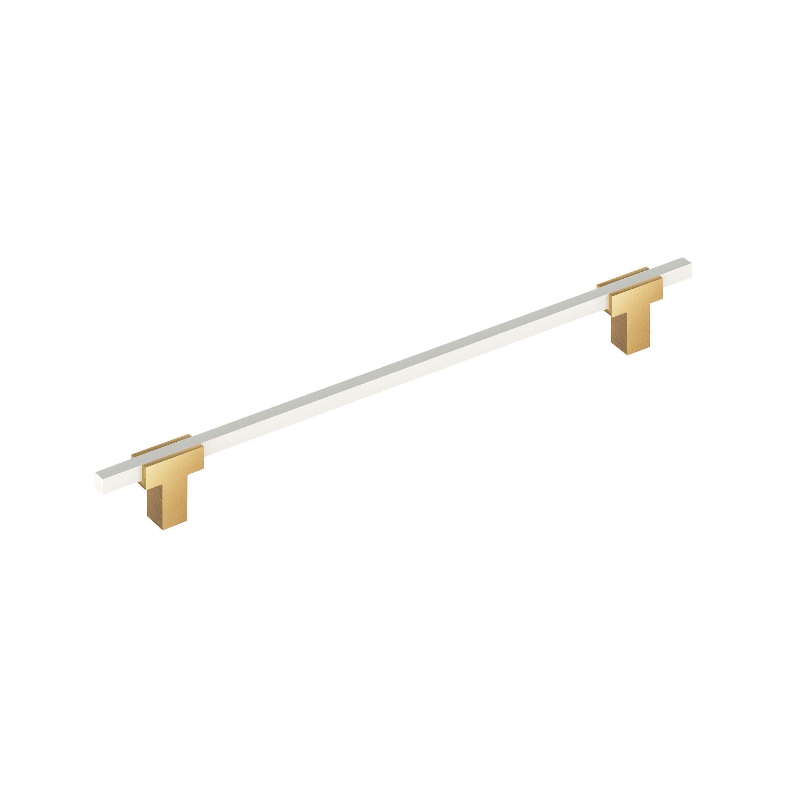 Amerock Urbanite 10-1/16 inch (256mm) Center-to-Center Champagne Bronze/White Cabinet Pull