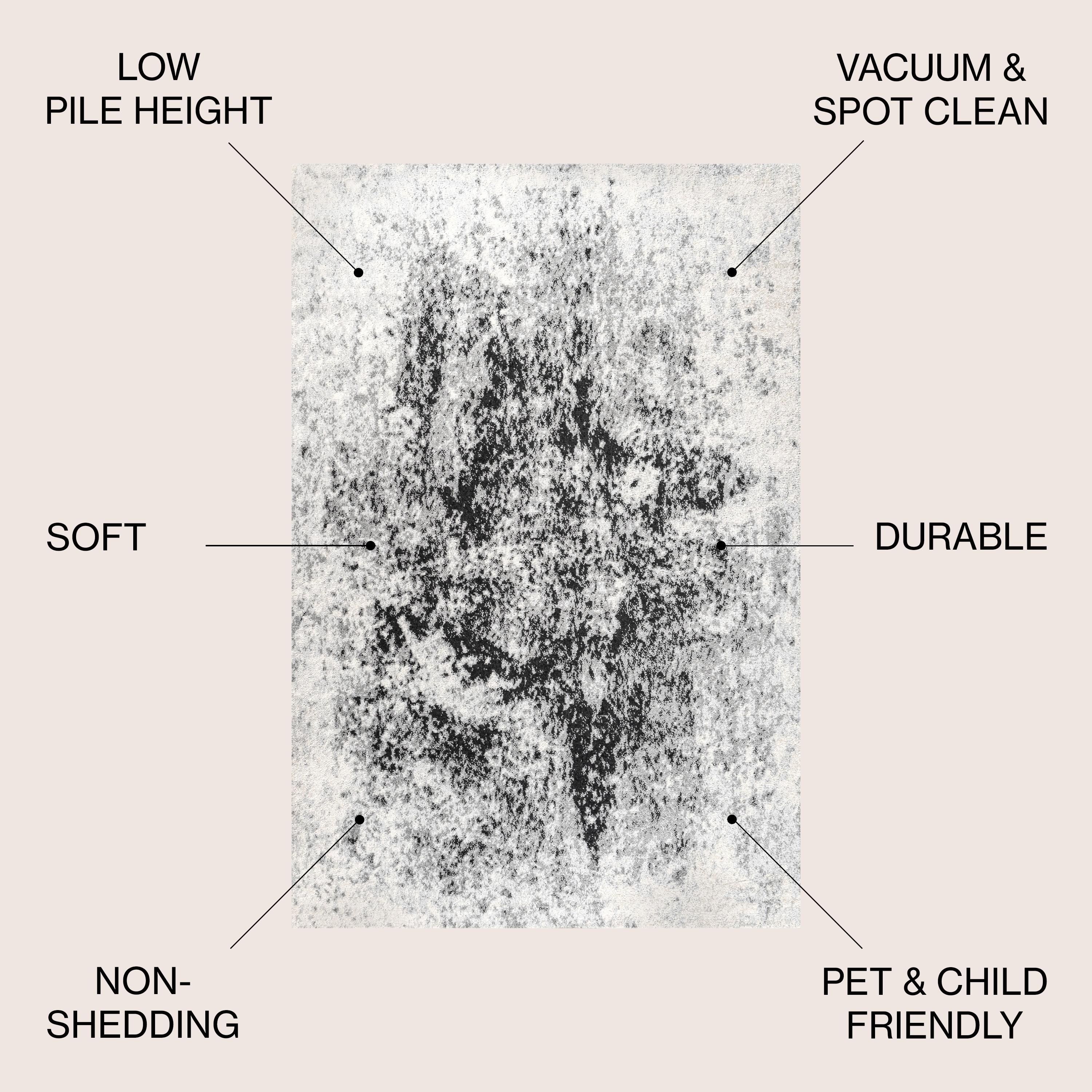 3'x5' Dune Modern Abstract Area Rug, Cream/Gray - JONATHAN Y