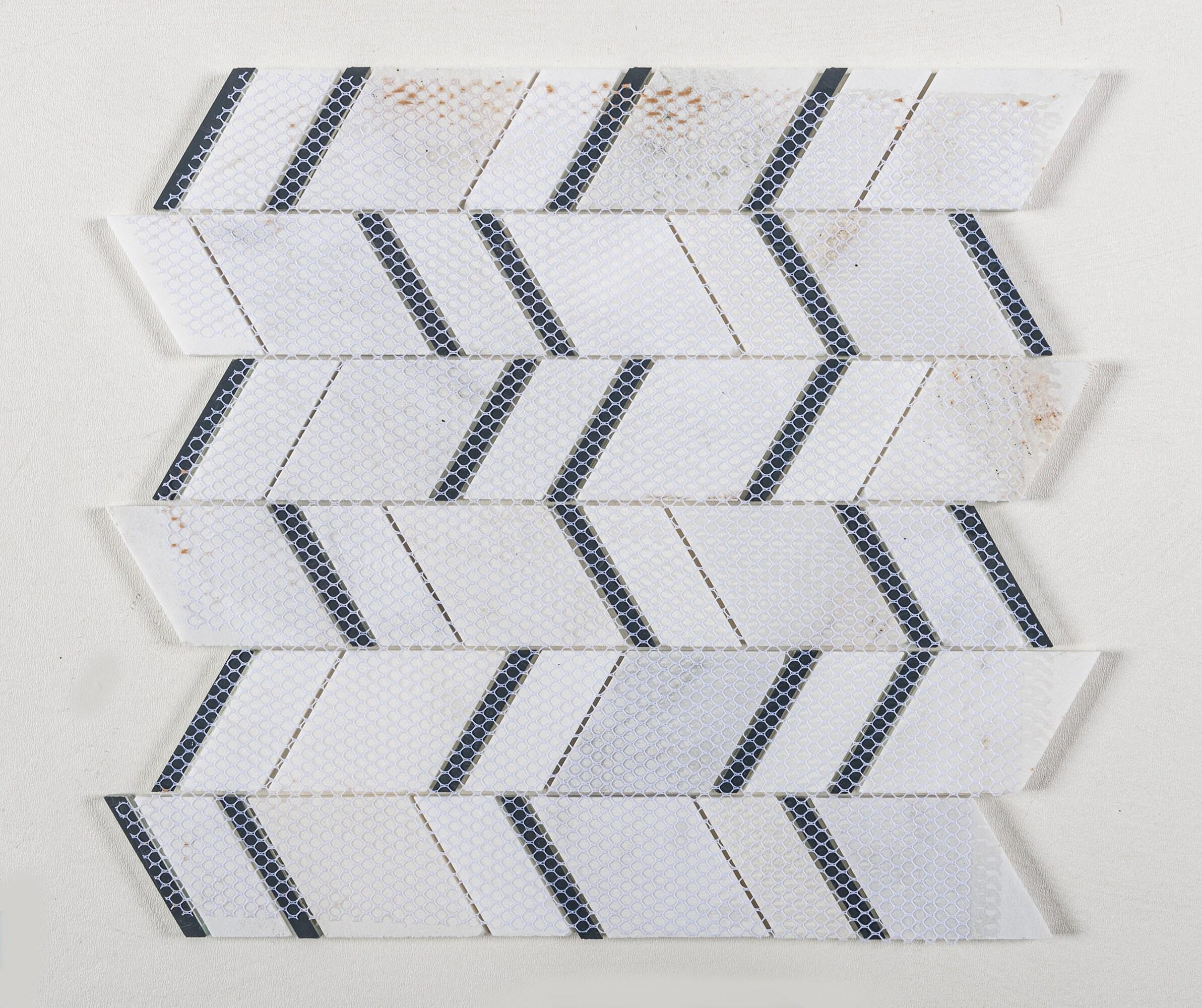 Casia Polished Marble/Porcelain/ Mirrored Glass Chevron Mosaic Kitchen and Bathroom Wall Tile