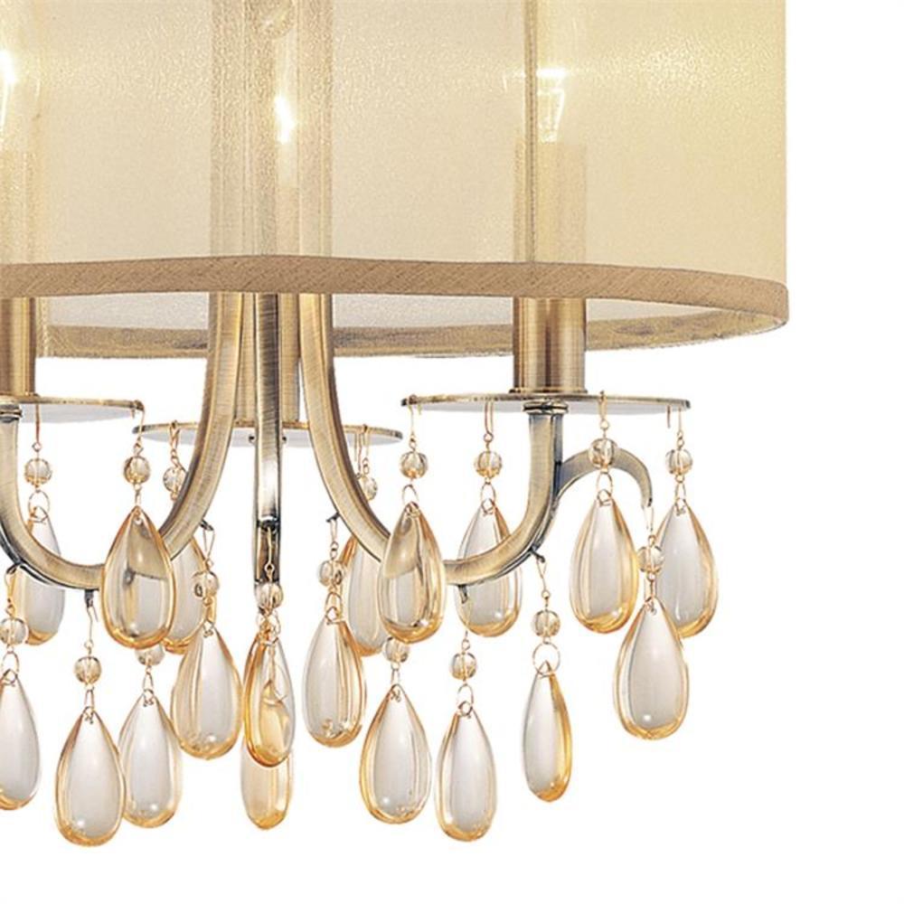 Crystorama Lighting Hampton 3 - Light Chandelier in  Antique Brass