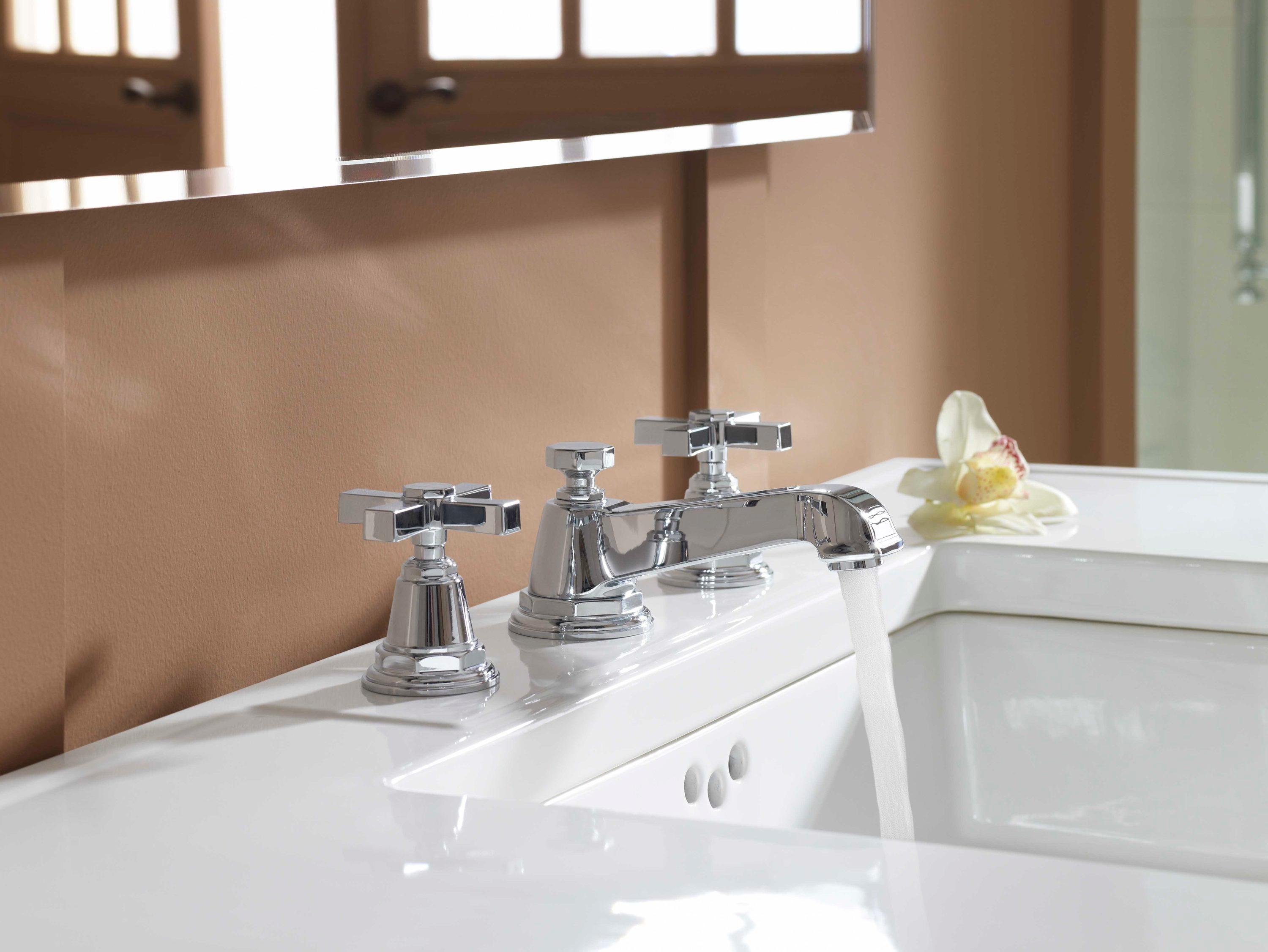 Pinstripe® Pure Widespread Bathroom Sink Faucet with Cross Handles
