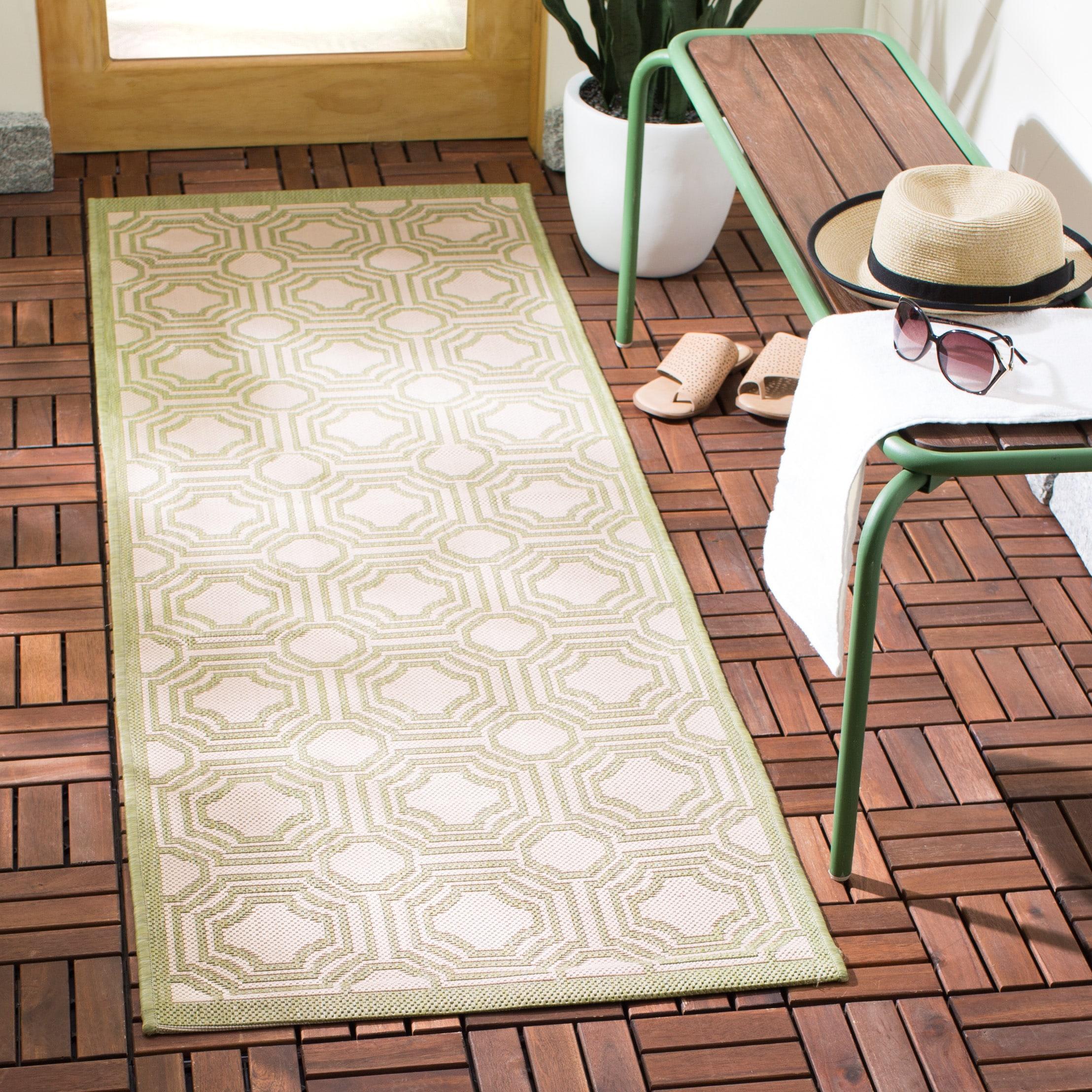 Courtyard CY6112 Power Loomed Indoor and Outdoor Runner Rug - Beige/Sweet Pea - 2'3"x6'7" - Safavieh