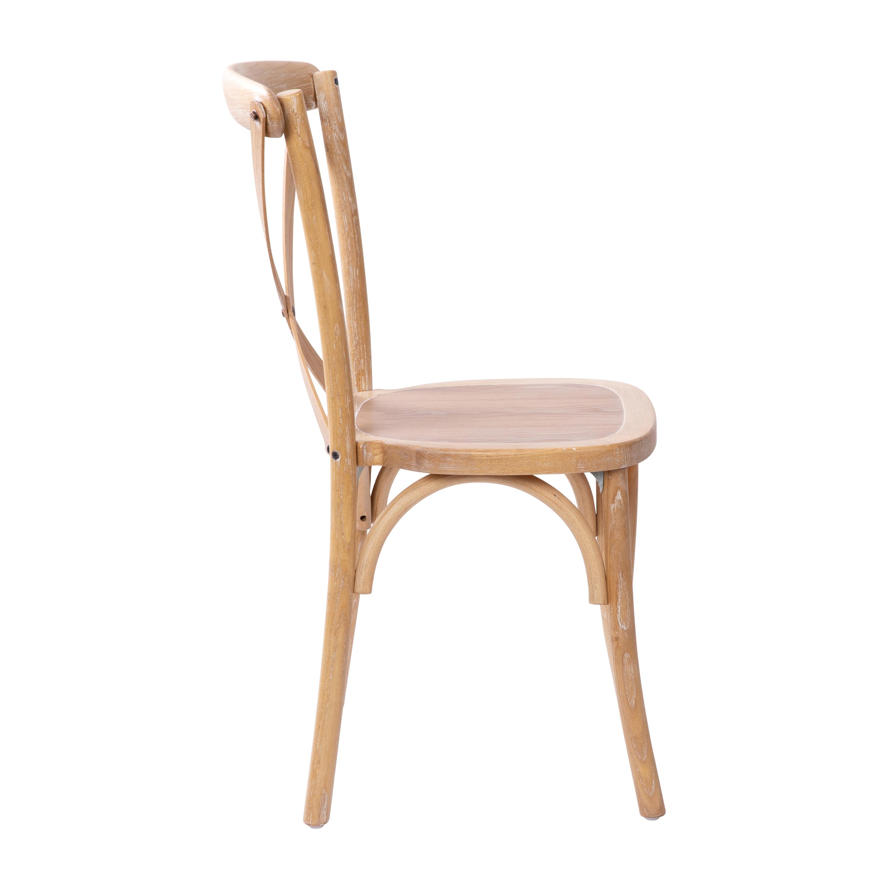 Flash Furniture Advantage Driftwood X-Back Chair