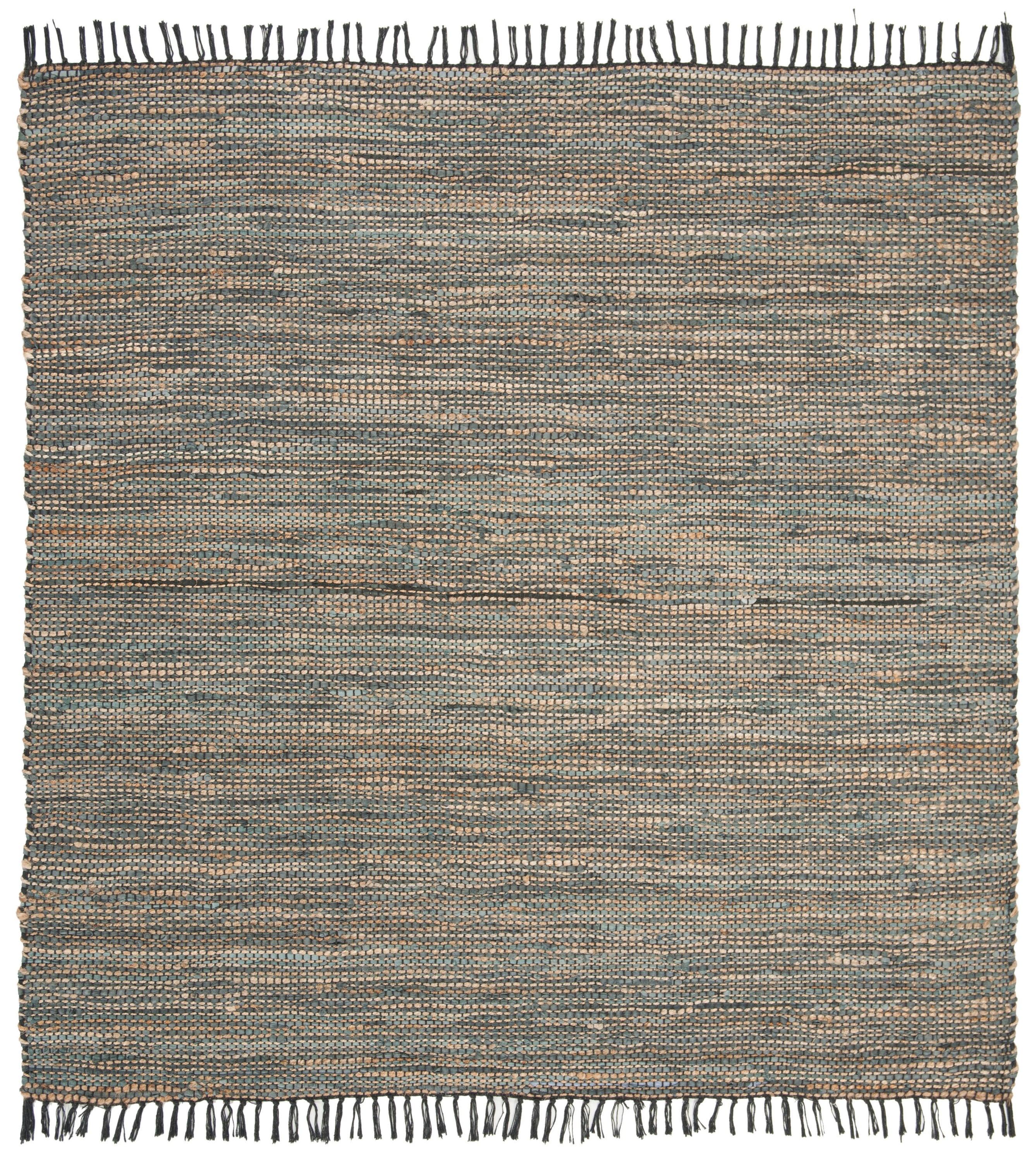 Vintage Leather VTL203 Hand Woven Area Rug - Grey - 6'x6' - Safavieh.