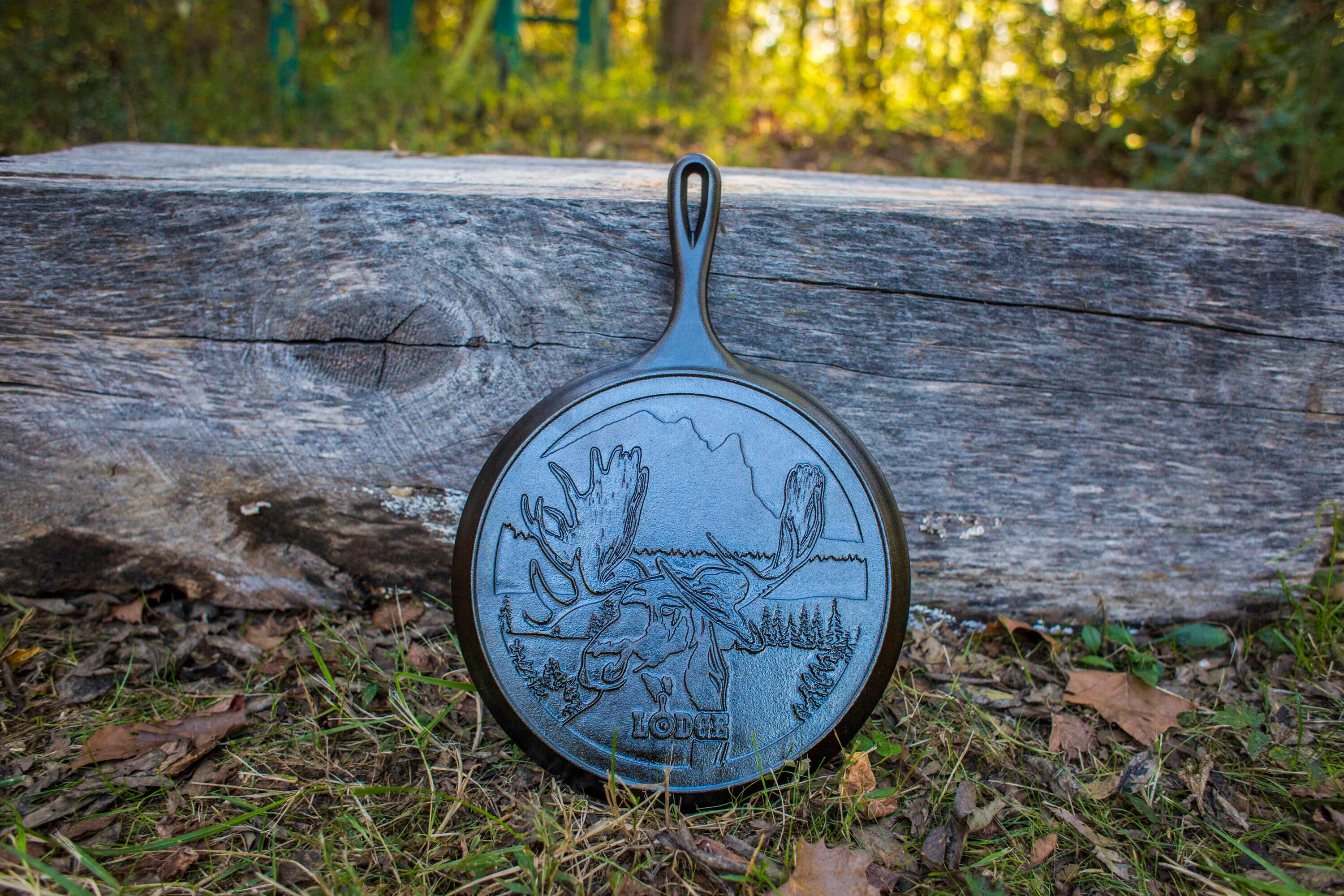 Lodge 10.5" Cast Iron Griddle: Preseasoned Nonstick Crepe Pan, Smooth Surface & Gas Compatible, Hand Wash, Black
