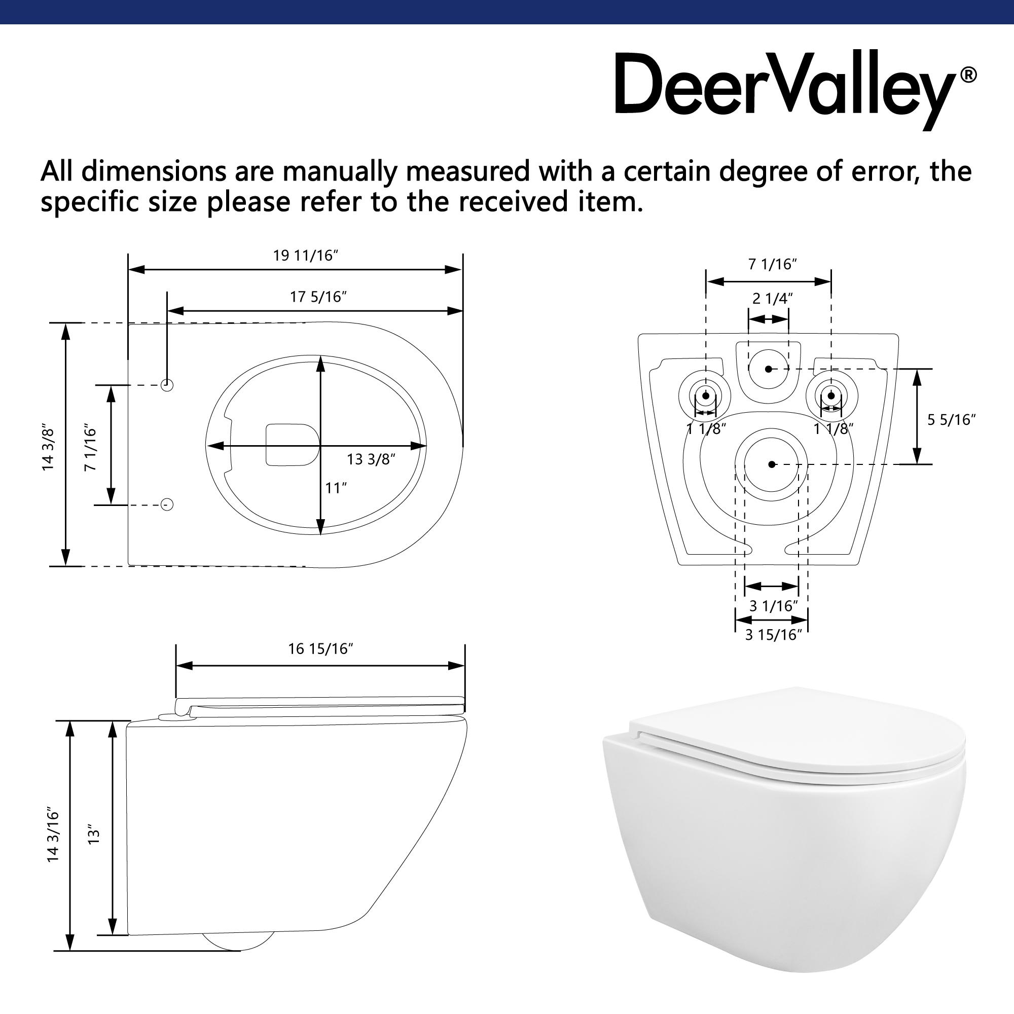 Liberty 1.6 GPF Elongated Wall Hung Toilets (Seat Included)