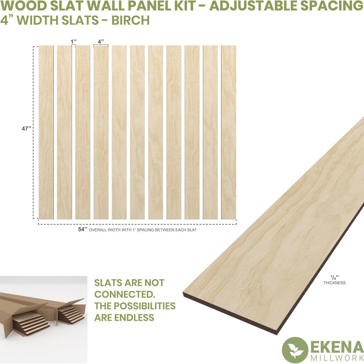 Adjustable Wood Slat Wall Panel Kit
