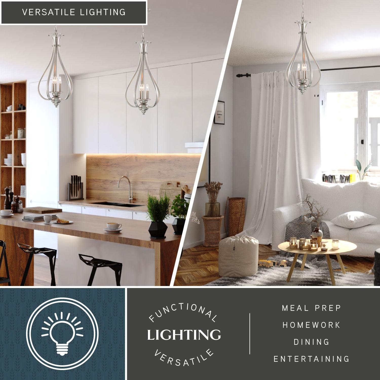 Vaxcel Monrovia 3 - Light Pendant in  Brushed Nickel