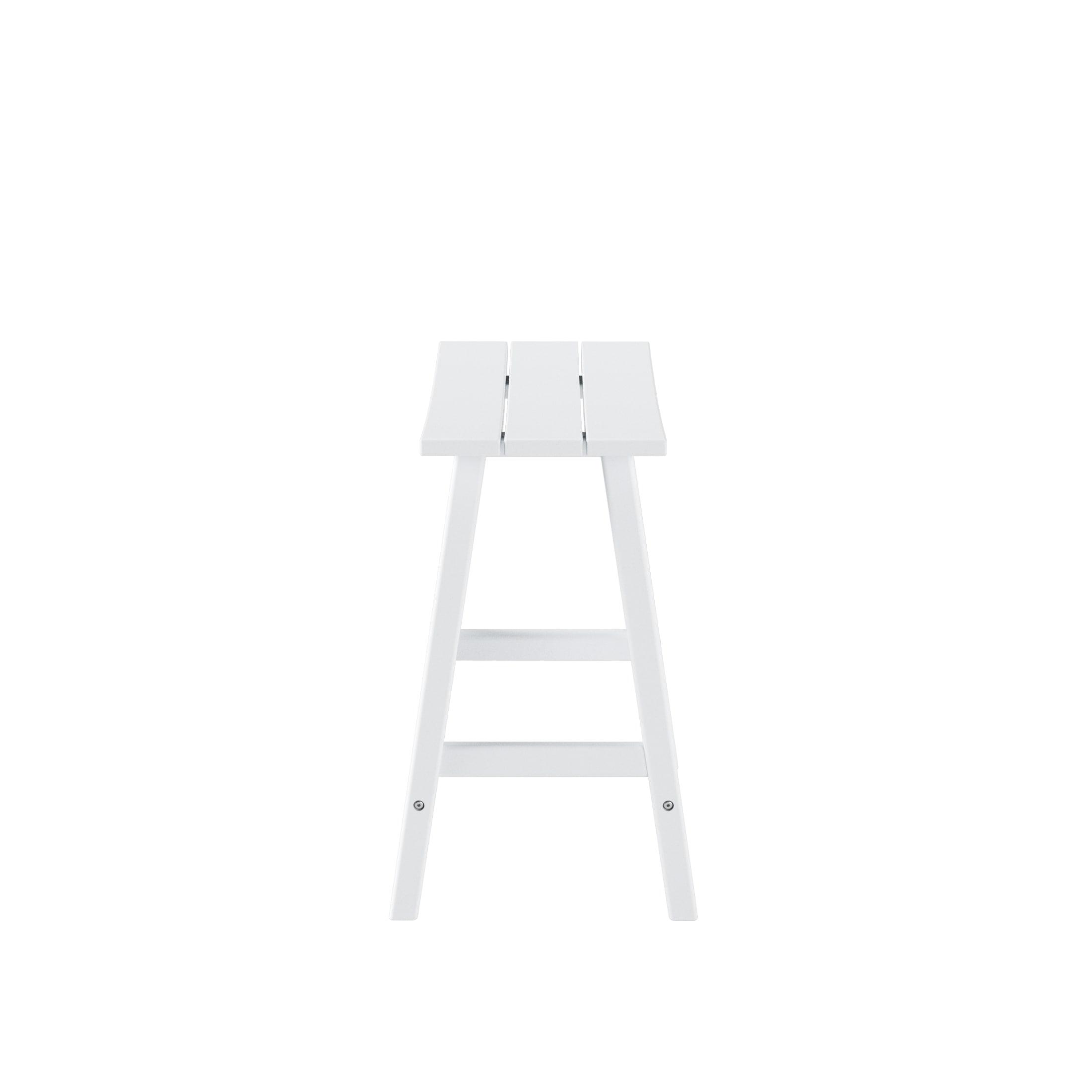 Polytrends Laguna Hdpe All Weather Outdoor Patio 24" Saddle Seat Counter Stool (Set Of 2) White
