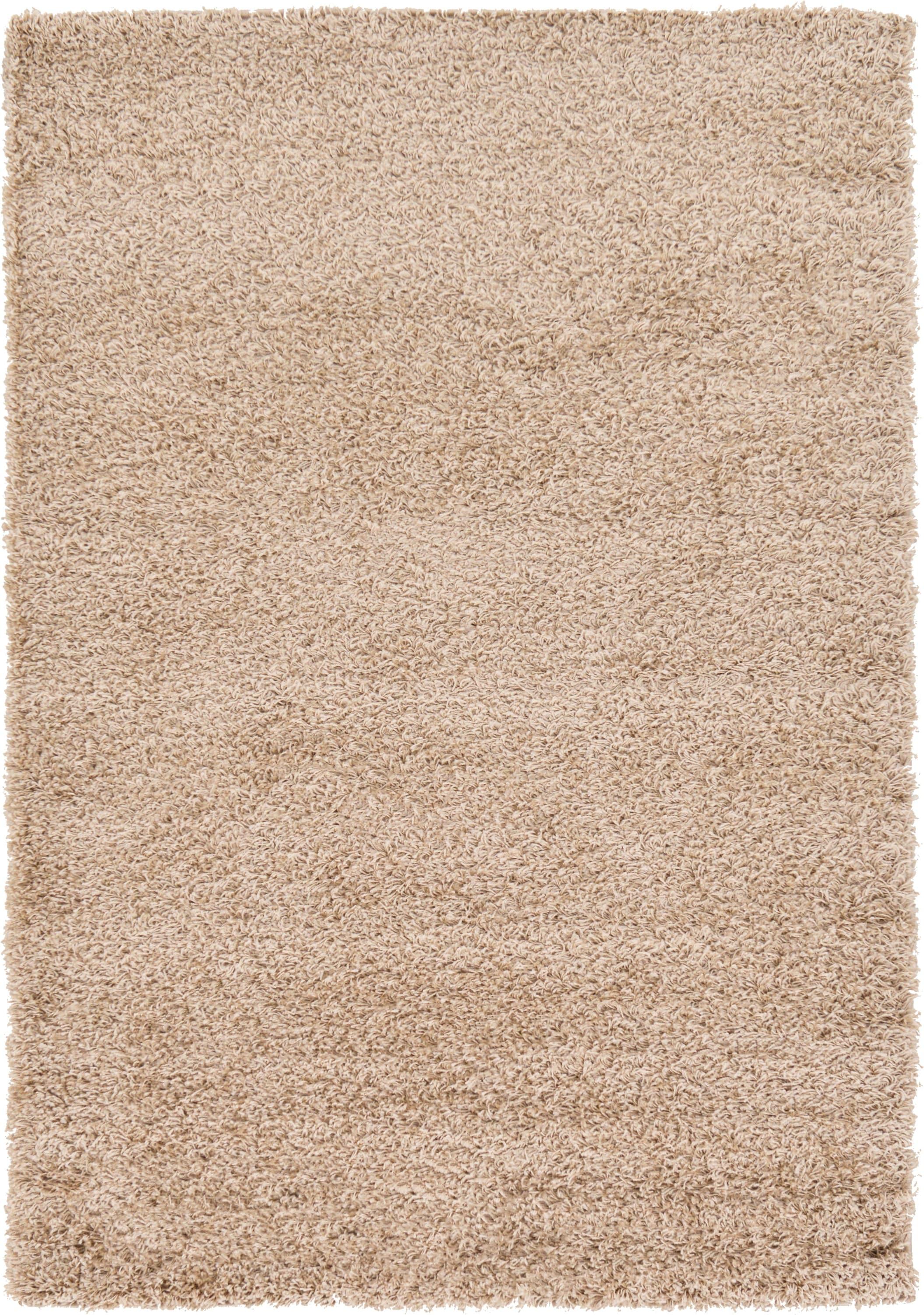 Unique Loom 4' 1 x 6' 1 Solid Shag Taupe Area Rug