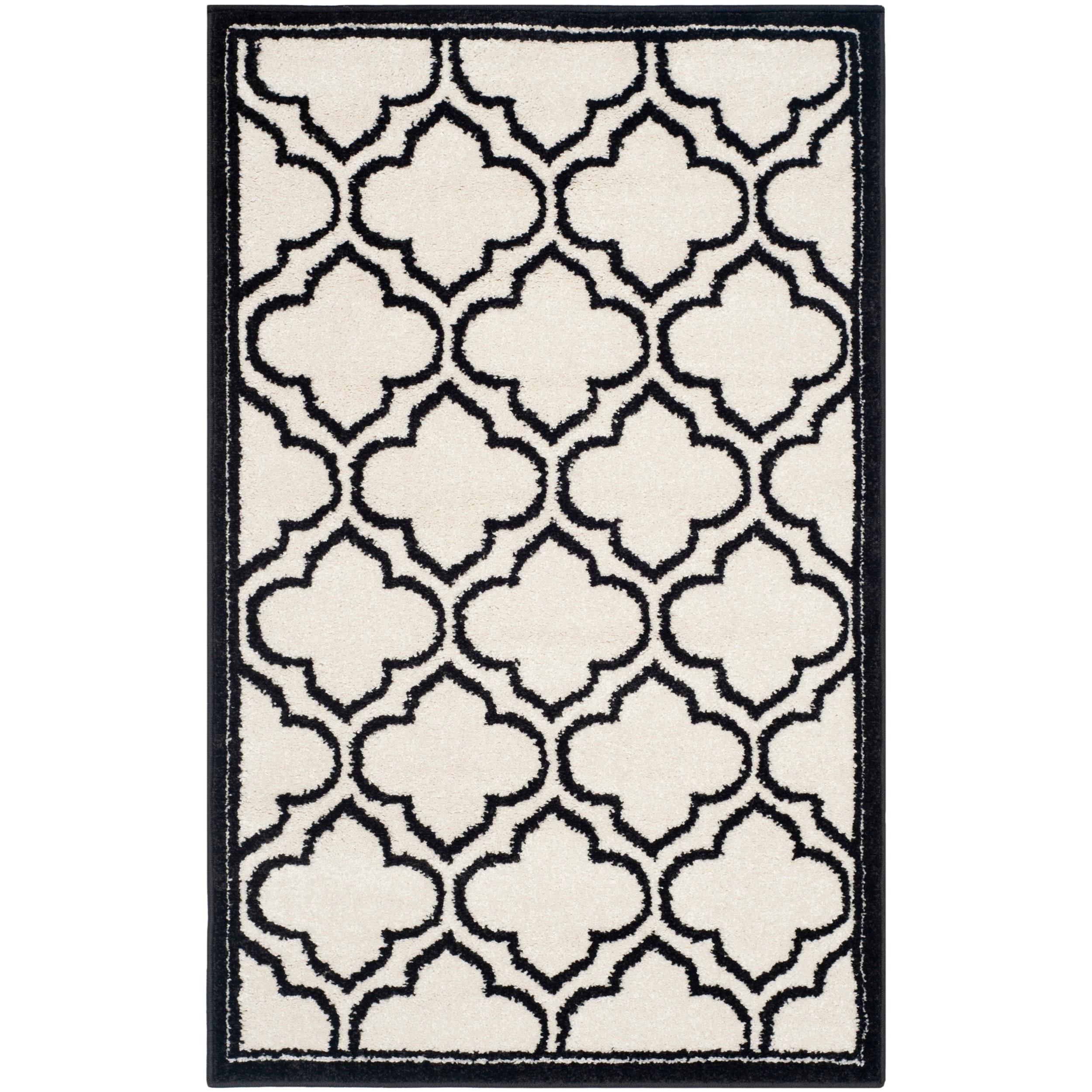 Amherst AMT412 Power Loomed Accent Rug - Ivory/Anthracite - 2'6"x4' - Safavieh.