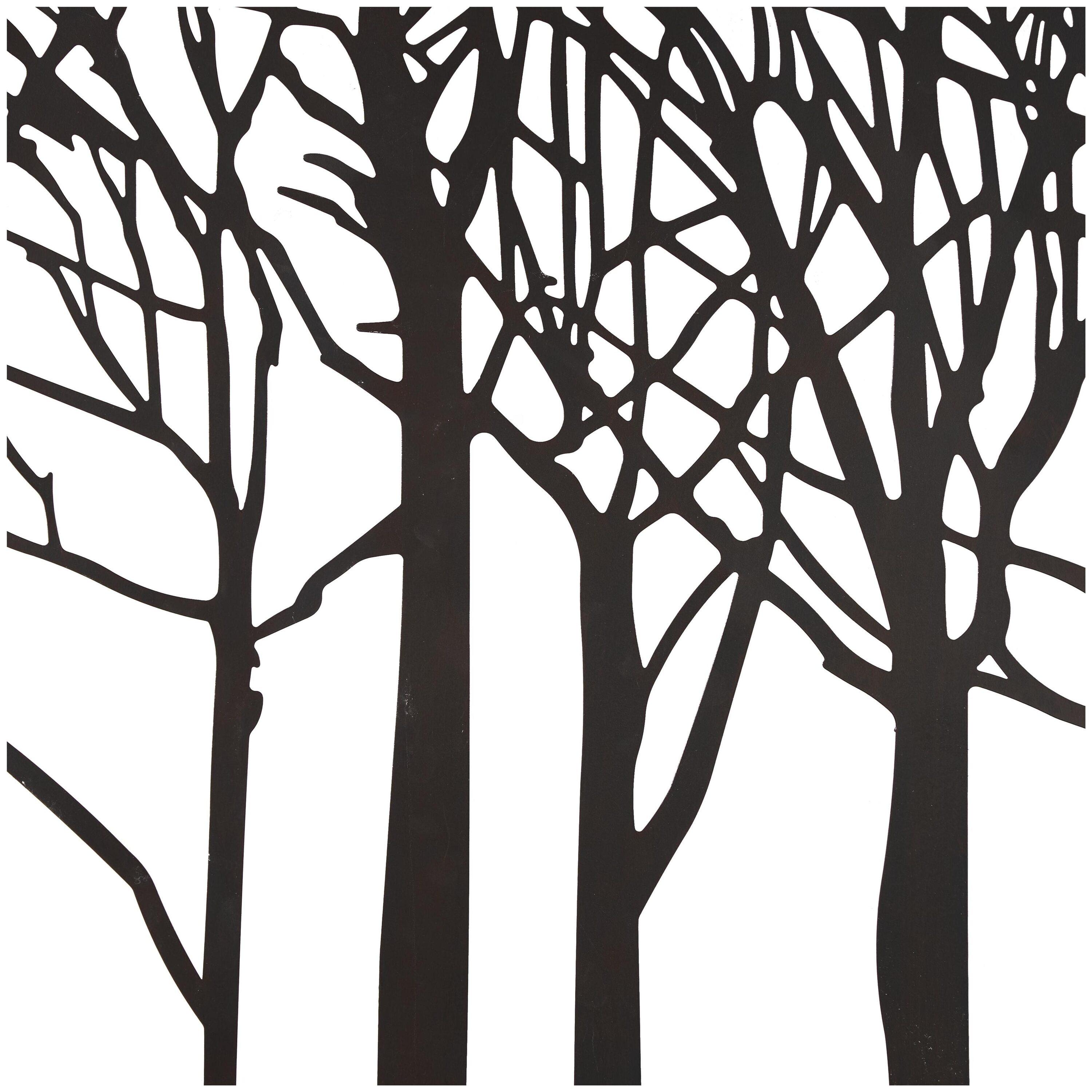 DecMode Black Metal Tree Wall Decor