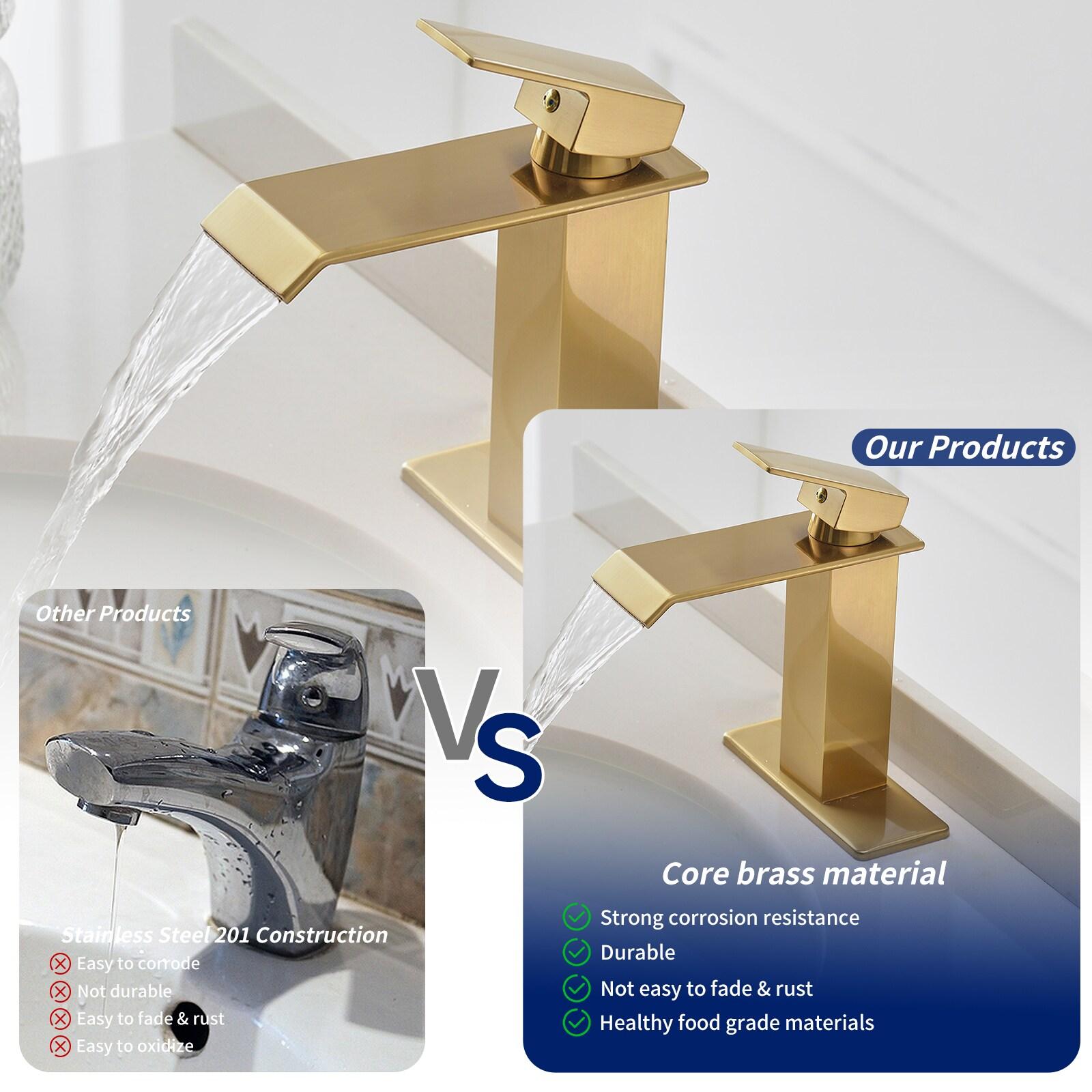 VIBRANTBATH Single-Hole Single-handle Bathroom Faucet with Drain Assembly YZJ9004-G-2