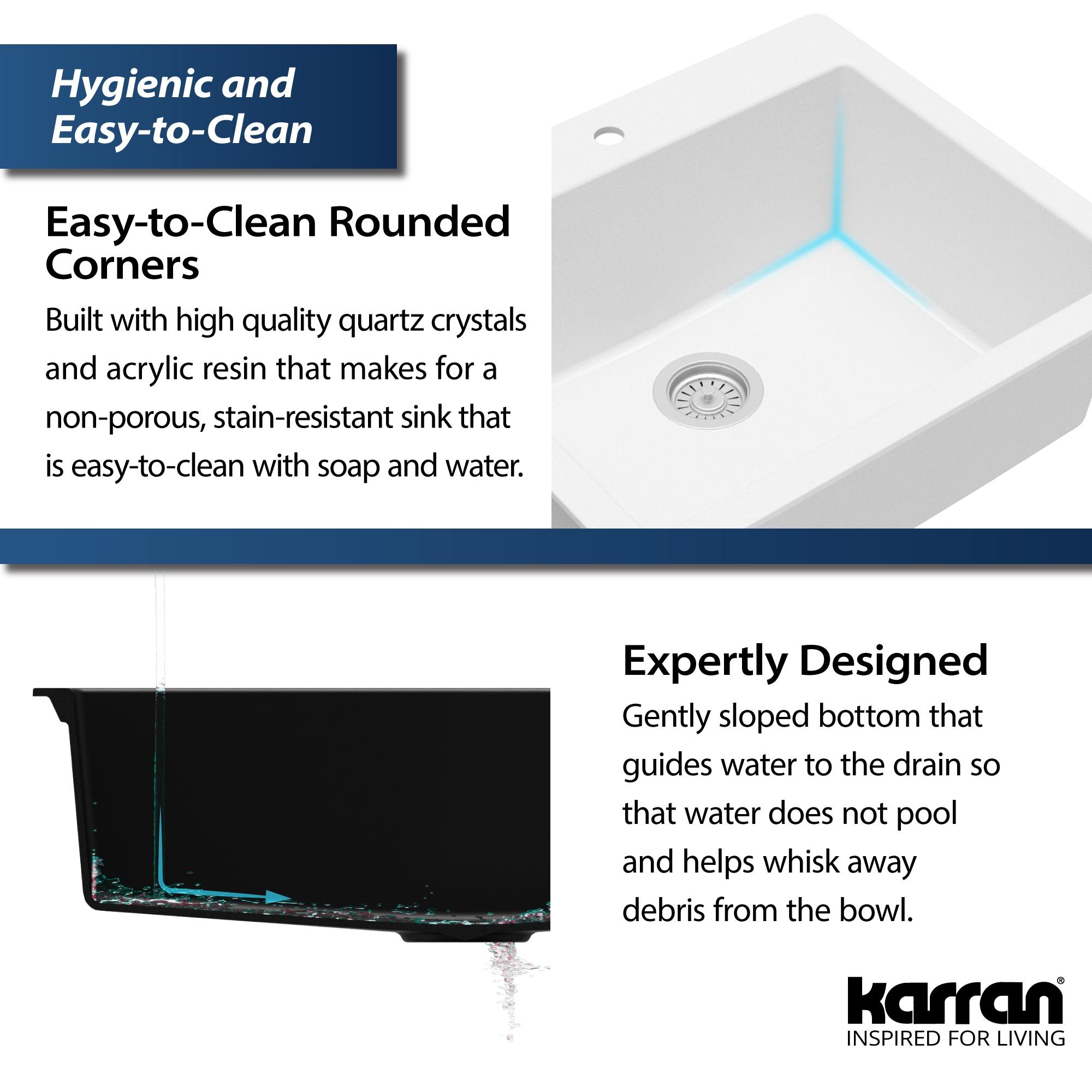 Karran Quartz 25'' X 22'' Single Bowl Drop-in Kitchen Sink