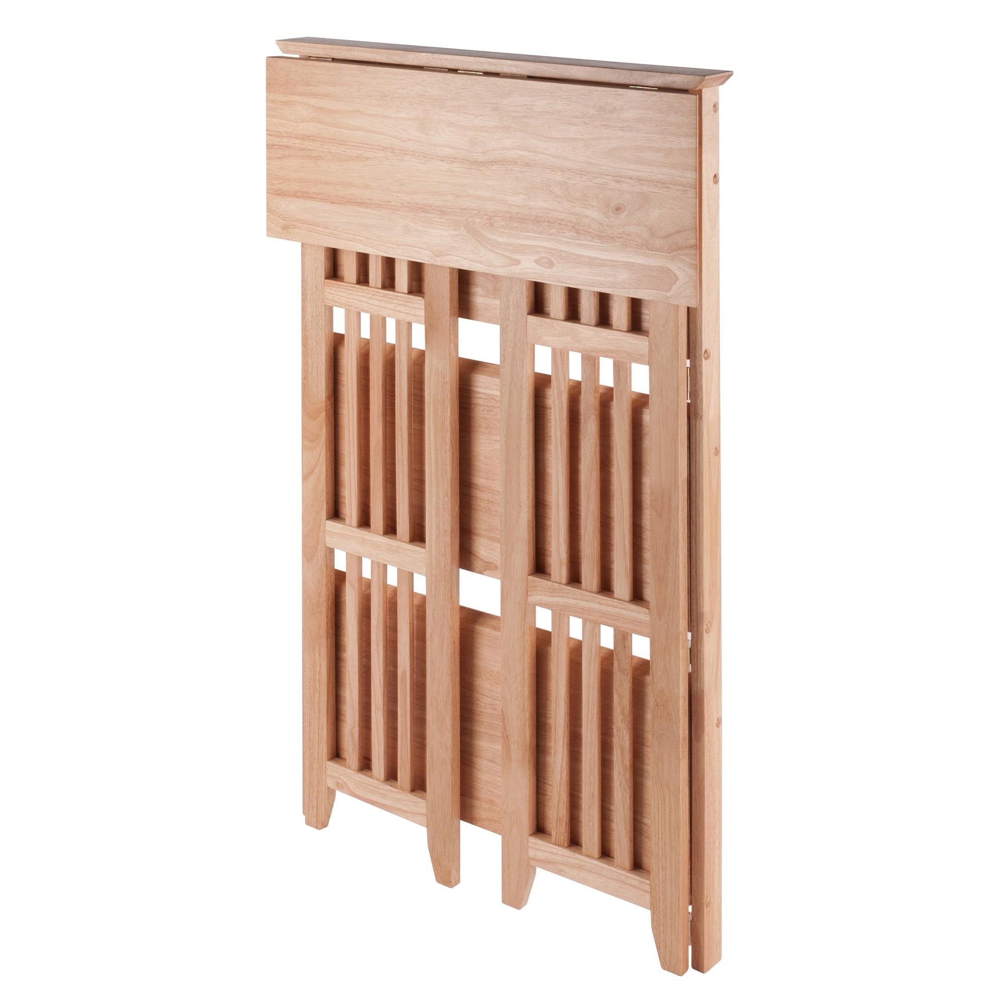 42" 4 Tier Foldable Bookshelf Natural - Winsome: Beech Wood, Slatted-Side, Home Office Storage