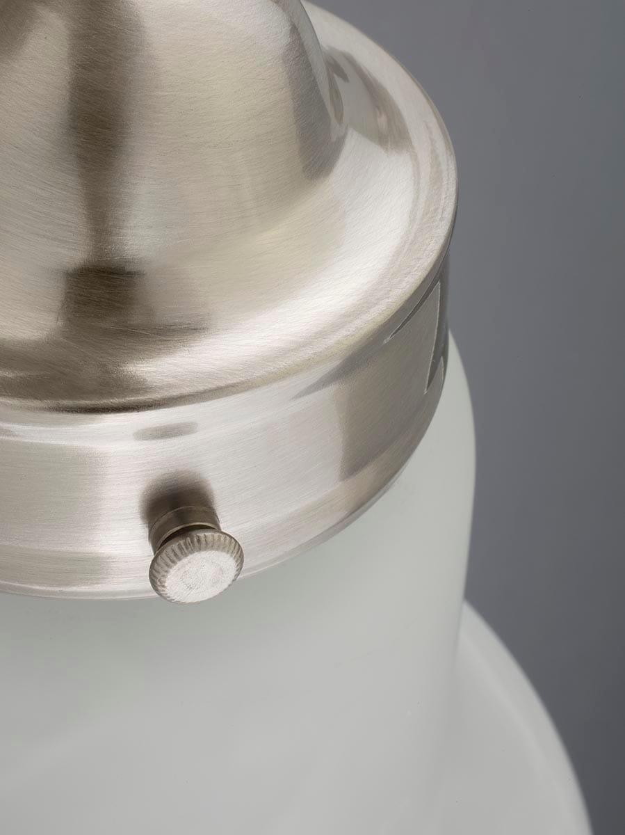 Progress Lighting Bedford 3-Light Chandelier, Brushed Nickel, Alabaster Glass Shades