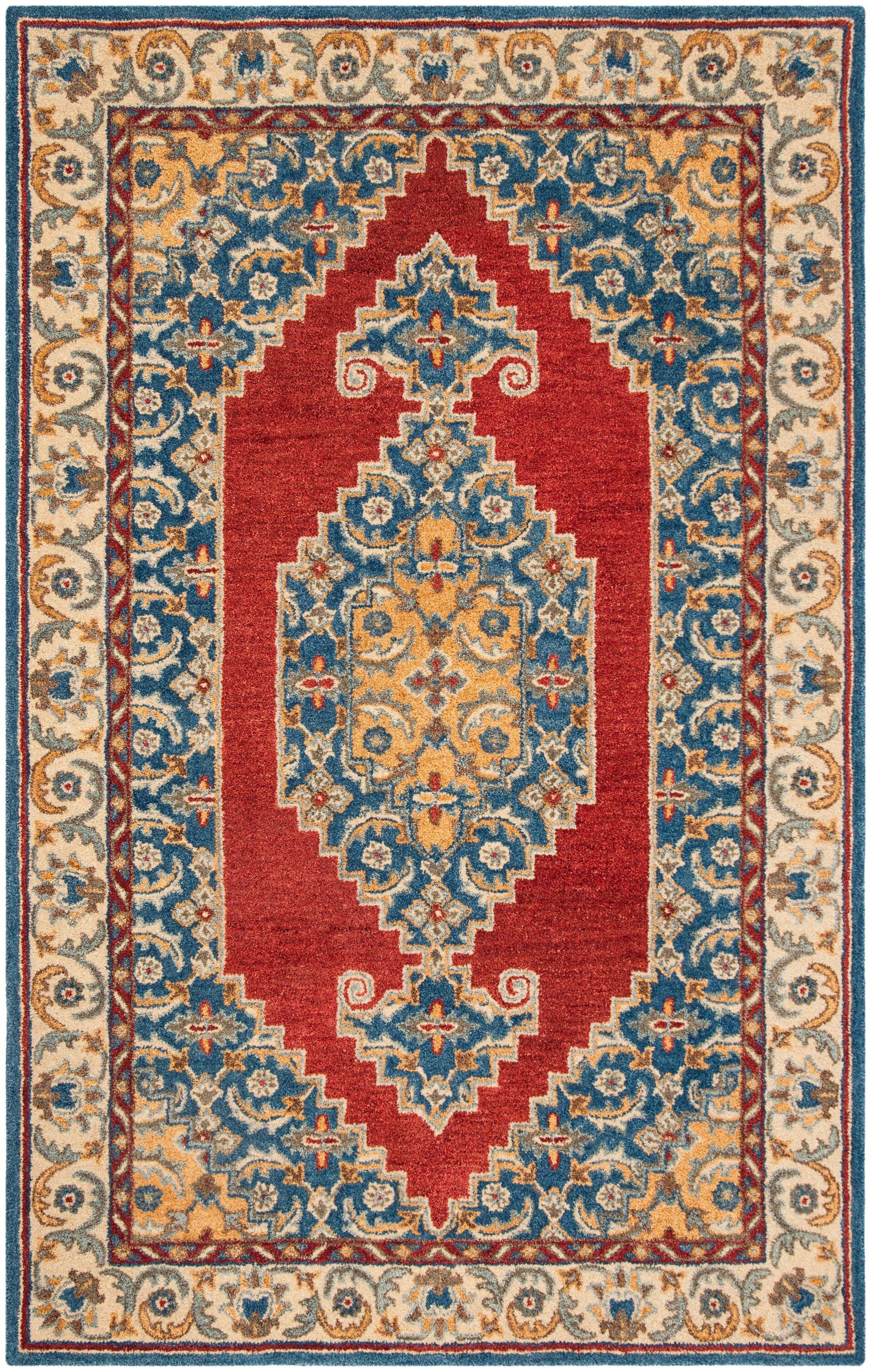 Antiquity AT505 Hand Tufted Area Rug - Blue/Red - 4'x6' - Safavieh.