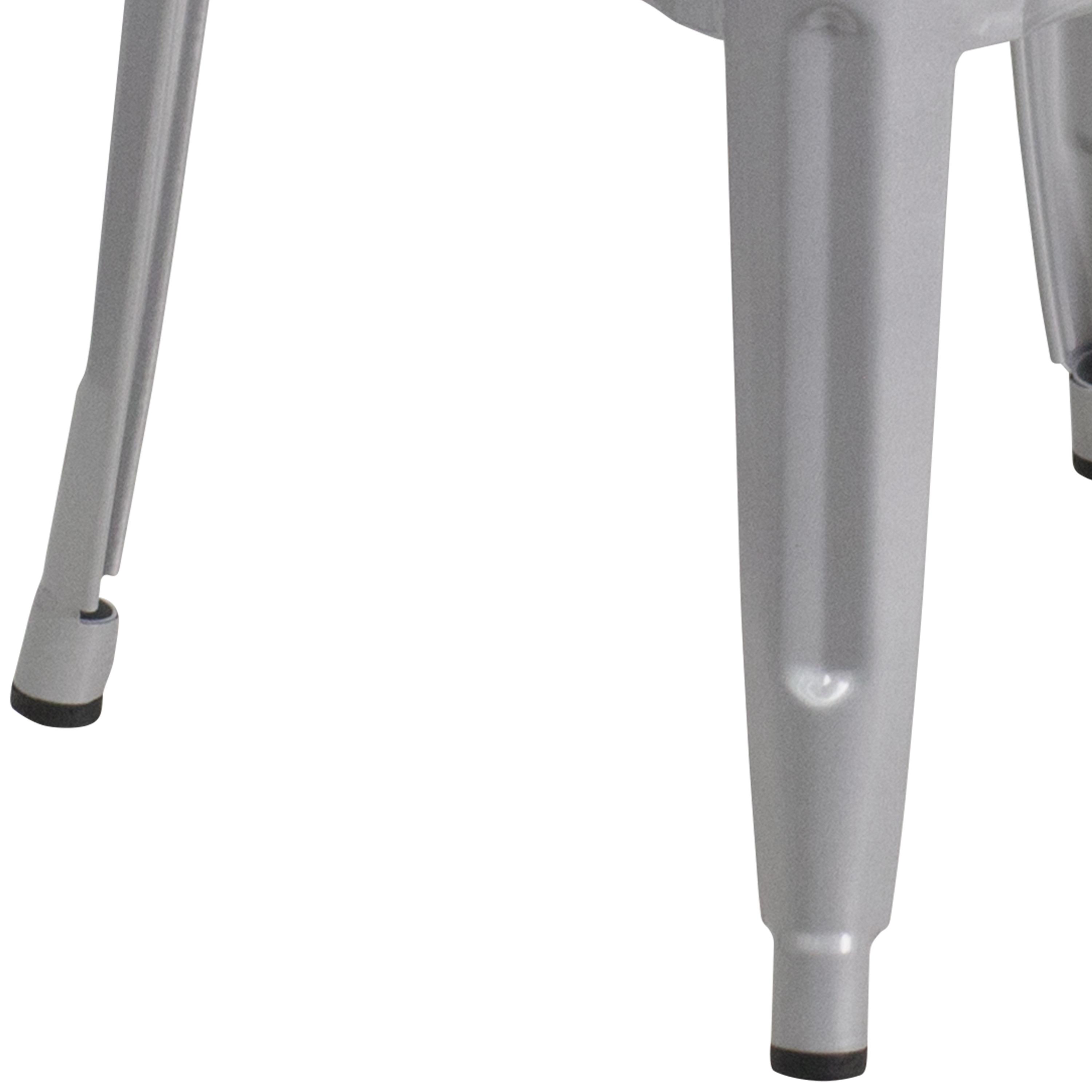 Flash Furniture Commercial Grade 30" High Backless Silver Metal Indoor-Outdoor Barstool with Square Seat