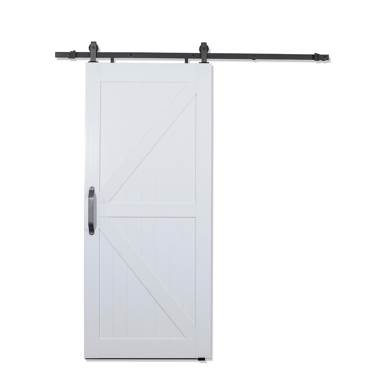 84 x 42 in. White H & K-Style PVC Barn Door Kit