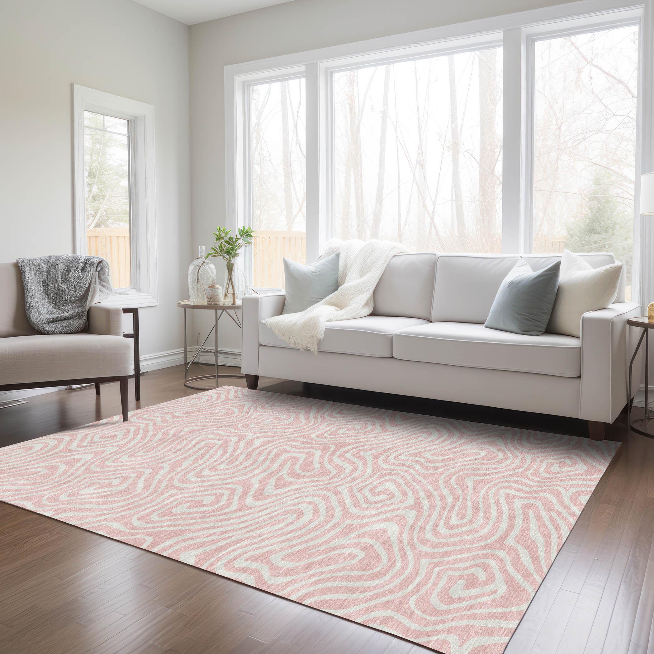 Machine Washable Indoor/Outdoor Chayden ACN1020 Pink 8' x 10' Rug
