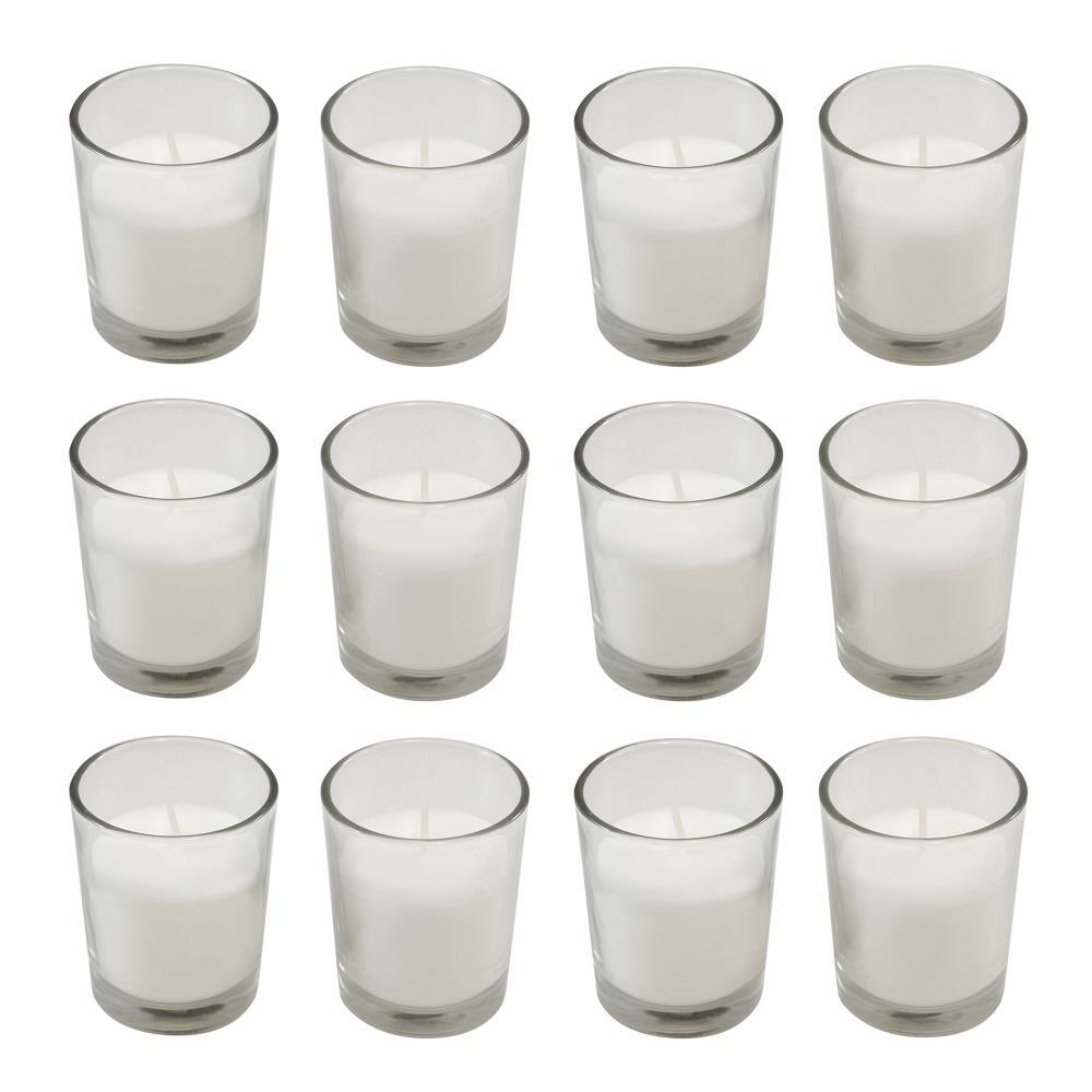 2.5'' H Glass Tabletop Votive Holder with Candle Included (Set of 12)