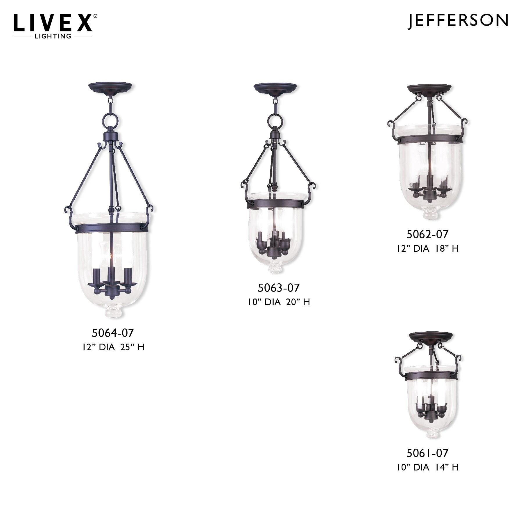 Livex Lighting Jefferson 3 - Light Flush Mount in  Bronze