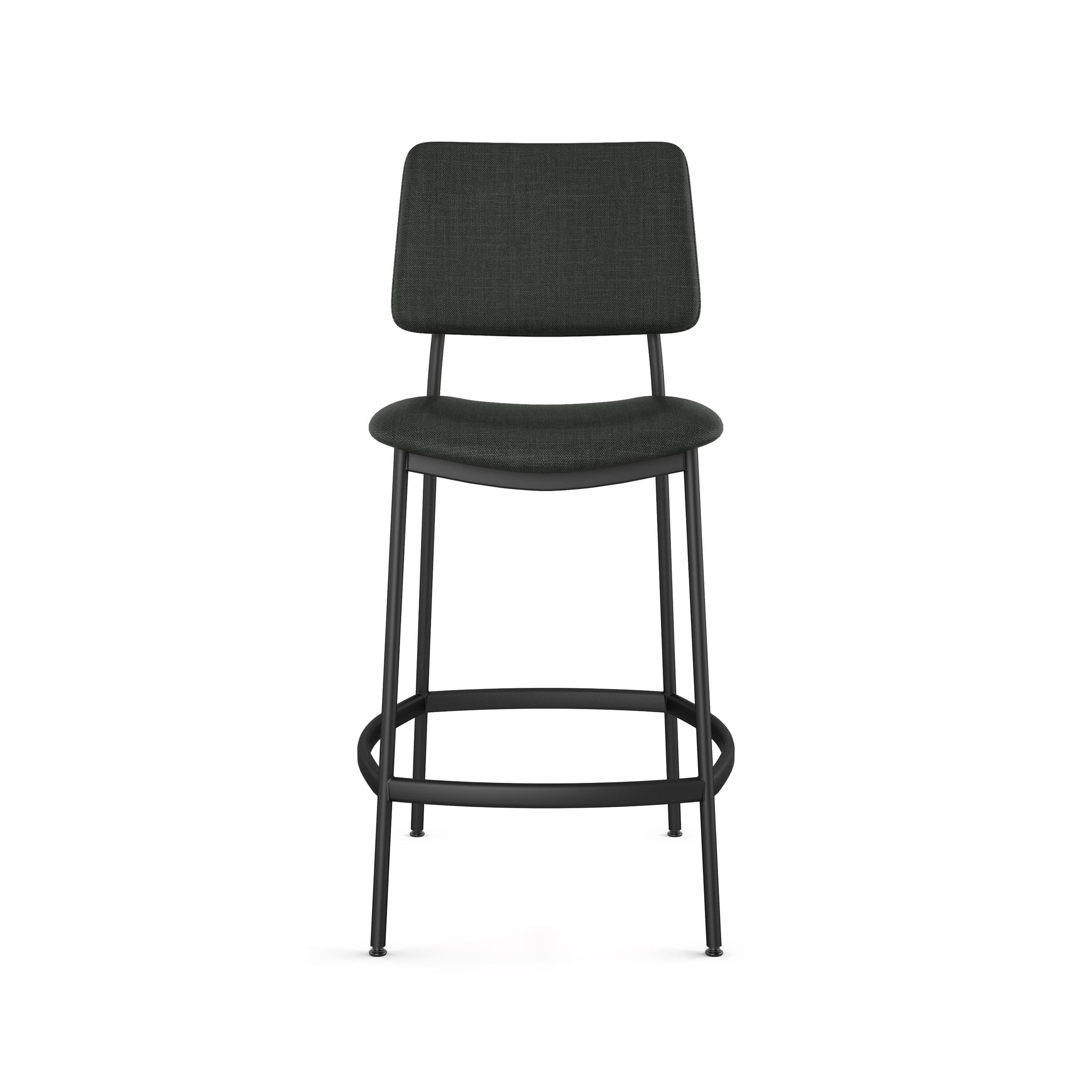 Amisco Sullivan 26 In. Counter Stool - Black Polyester / Black Metal