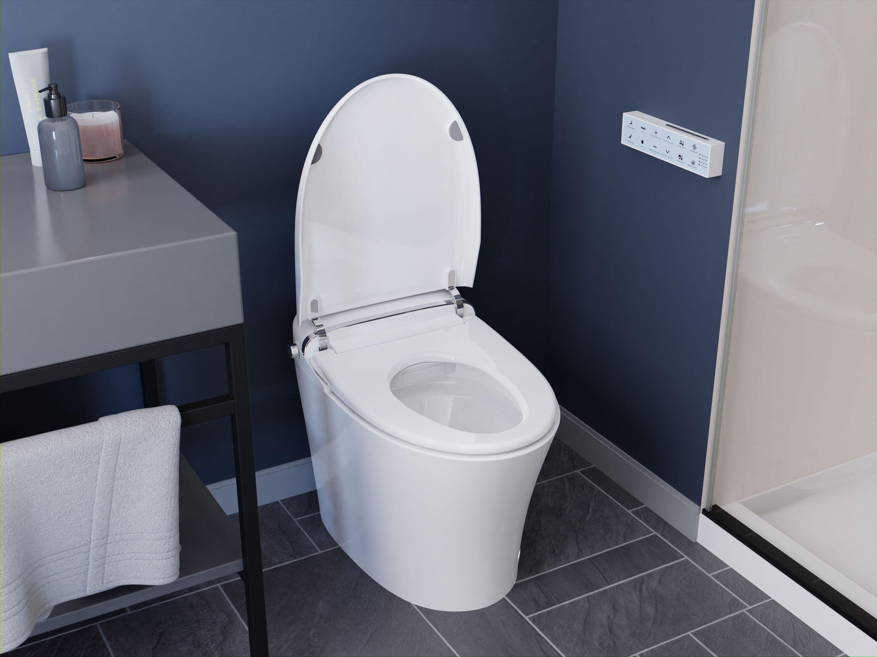 ANZZI Envo 1.28 Gallons GPF Elongated Comfort Height Floor Mounted Bidet Toilet (Seat Included)