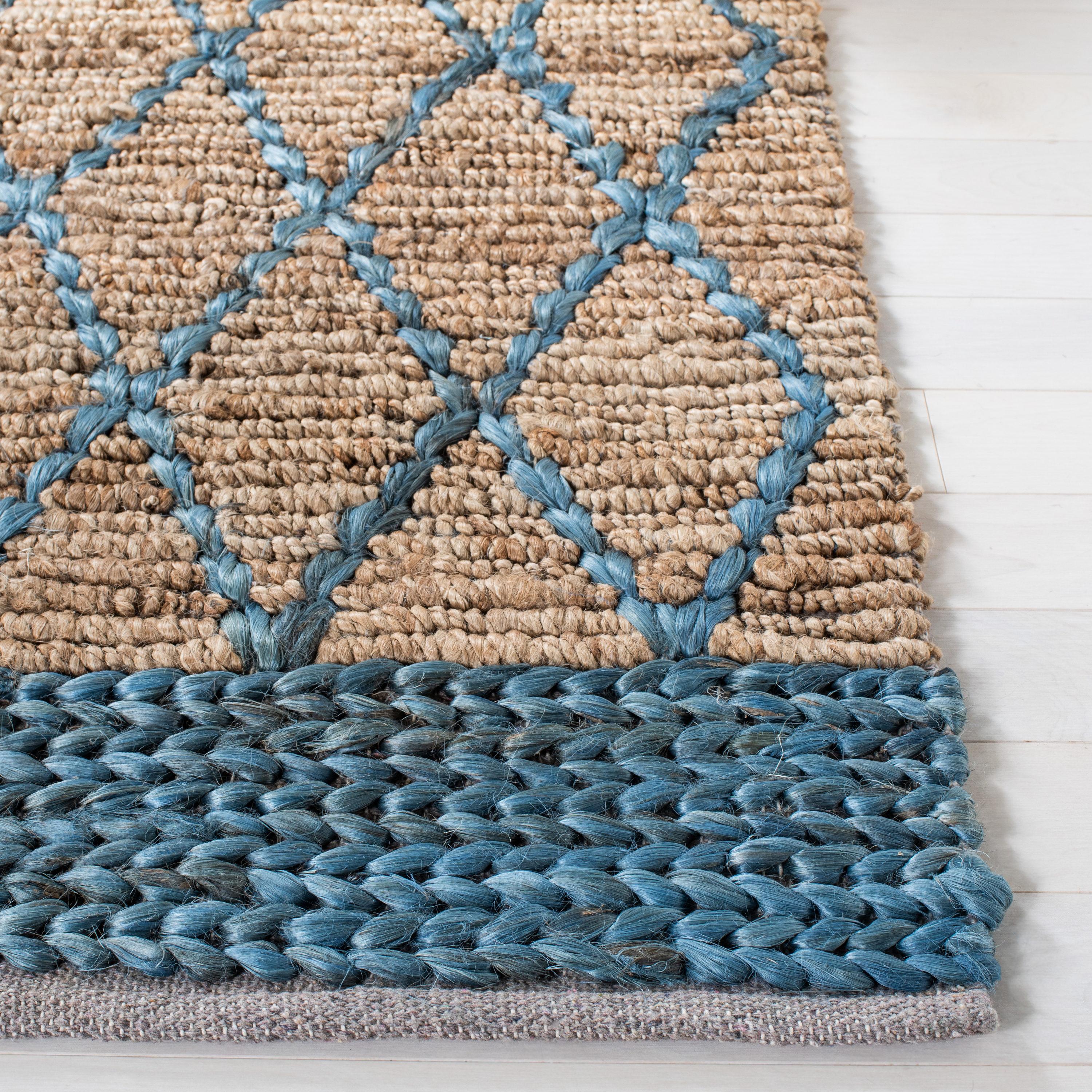 Natural Fiber NF951 Hand Loomed Area Rug - Natural/Navy - 4'x6' - Safavieh.