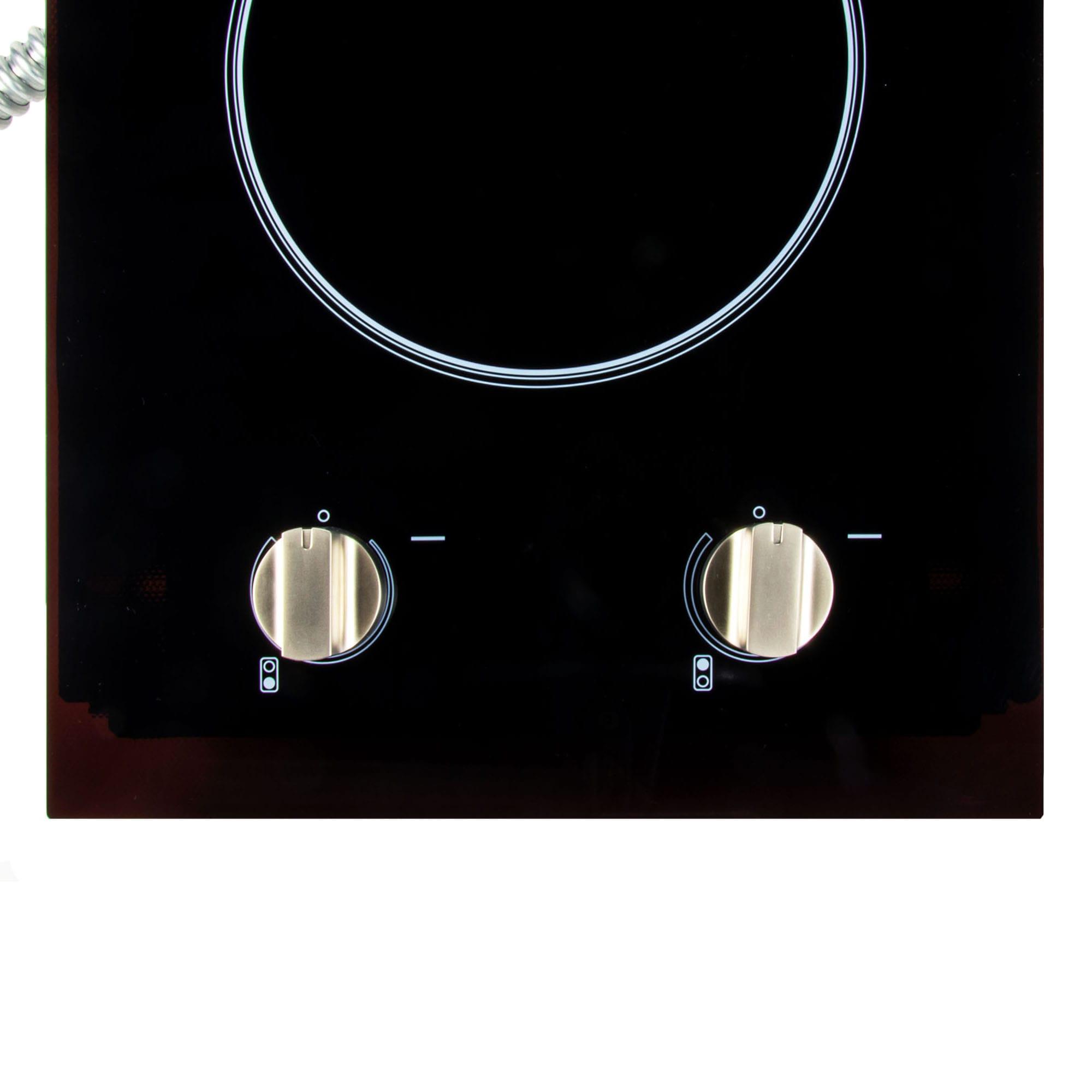 12 in. Radiant Electric Ceramic Glass Cooktop with 2 Elements, Black