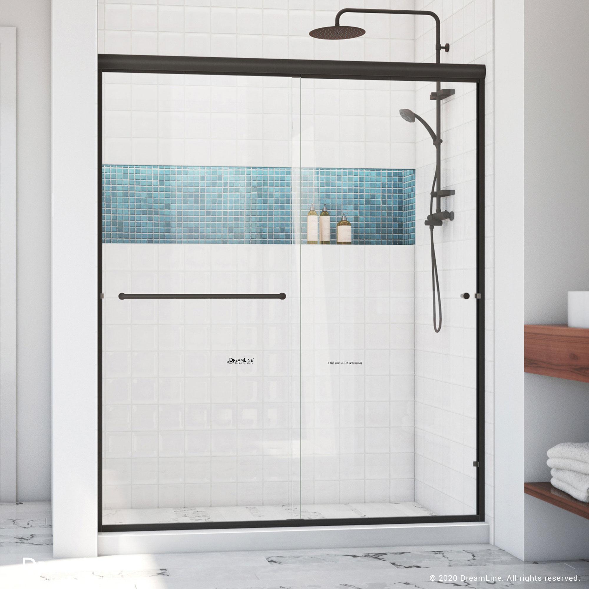 Alliance Pro 56" W x 70" H Bypass Semi-Frameless Shower Door with ClearMax Technology