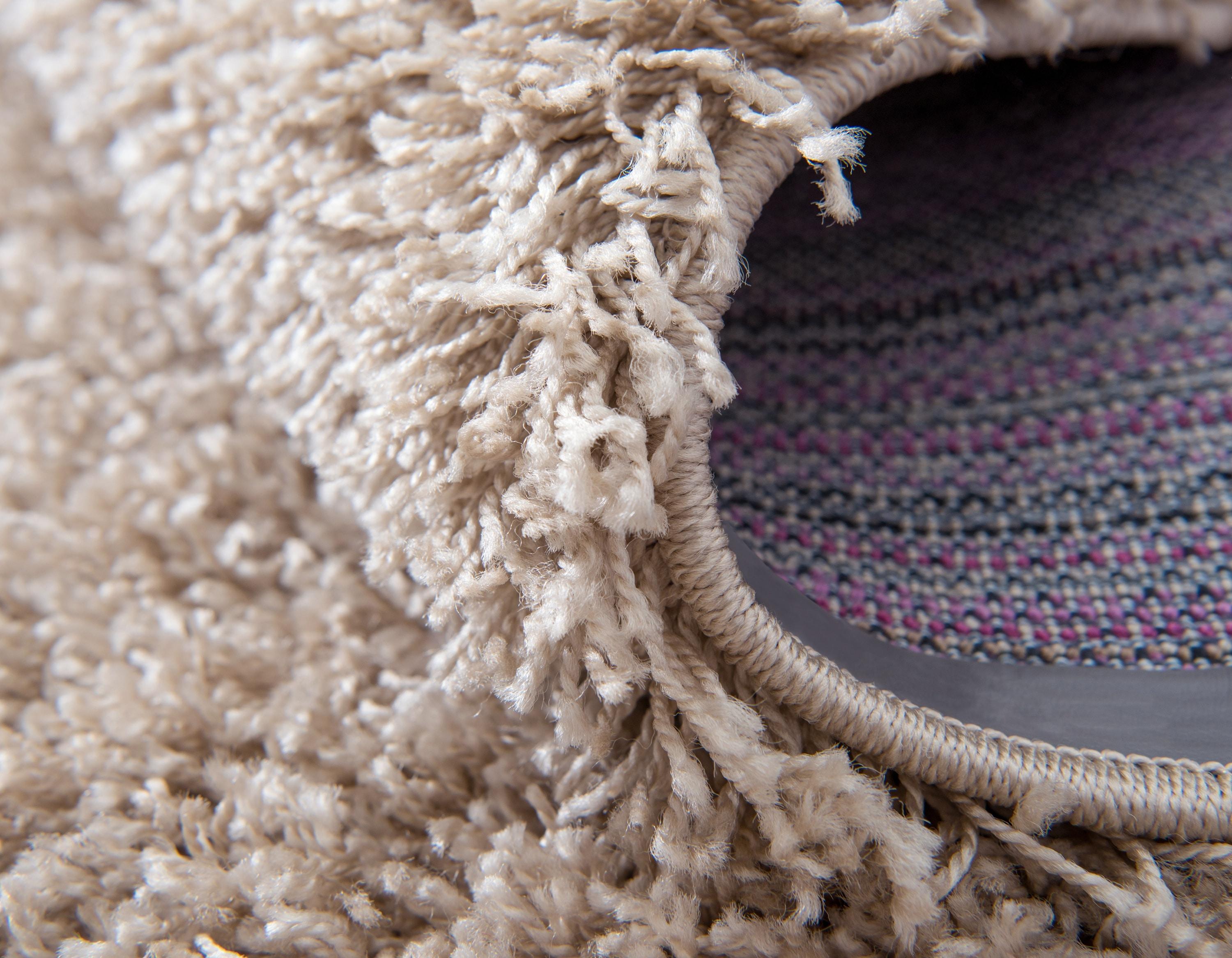 Unique Loom 4' 1 x 6' 1 Solid Shag Taupe Area Rug