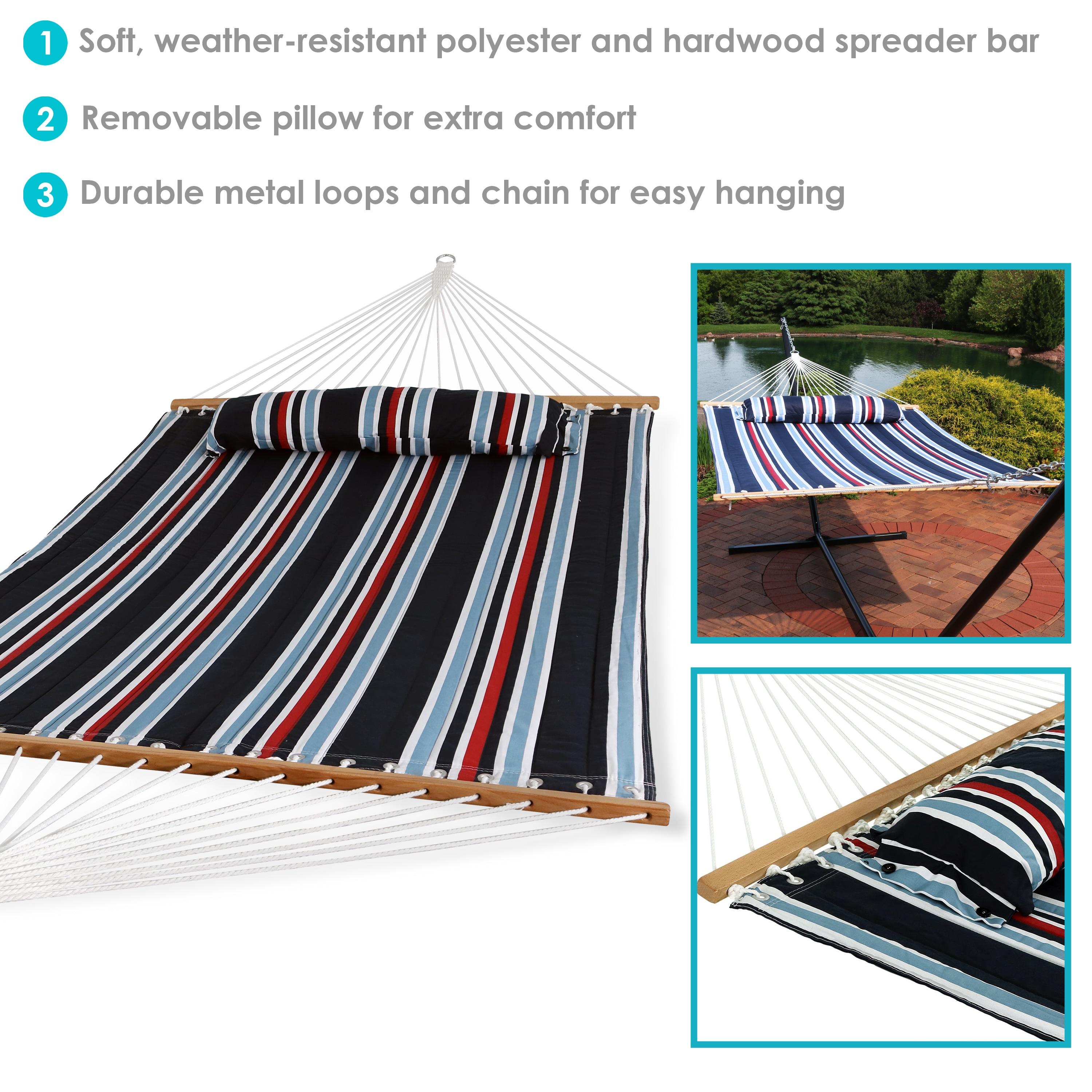 2-Person Quilted Polyester Spreader Bar Hammock