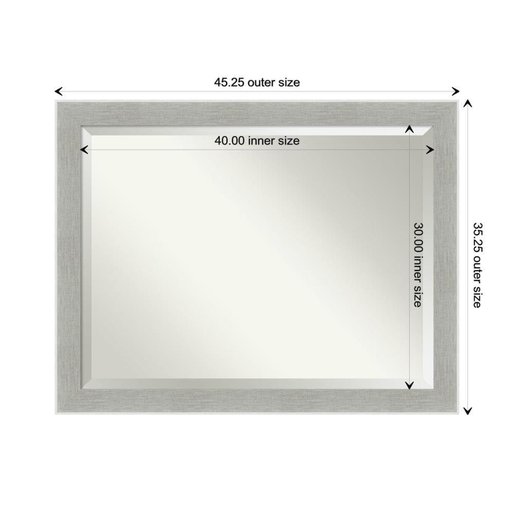 23" x 29" Glam Framed Bathroom Vanity Wall Mirror Linen Gray - Amanti Art: Modern, Beveled, Wall-Mounted